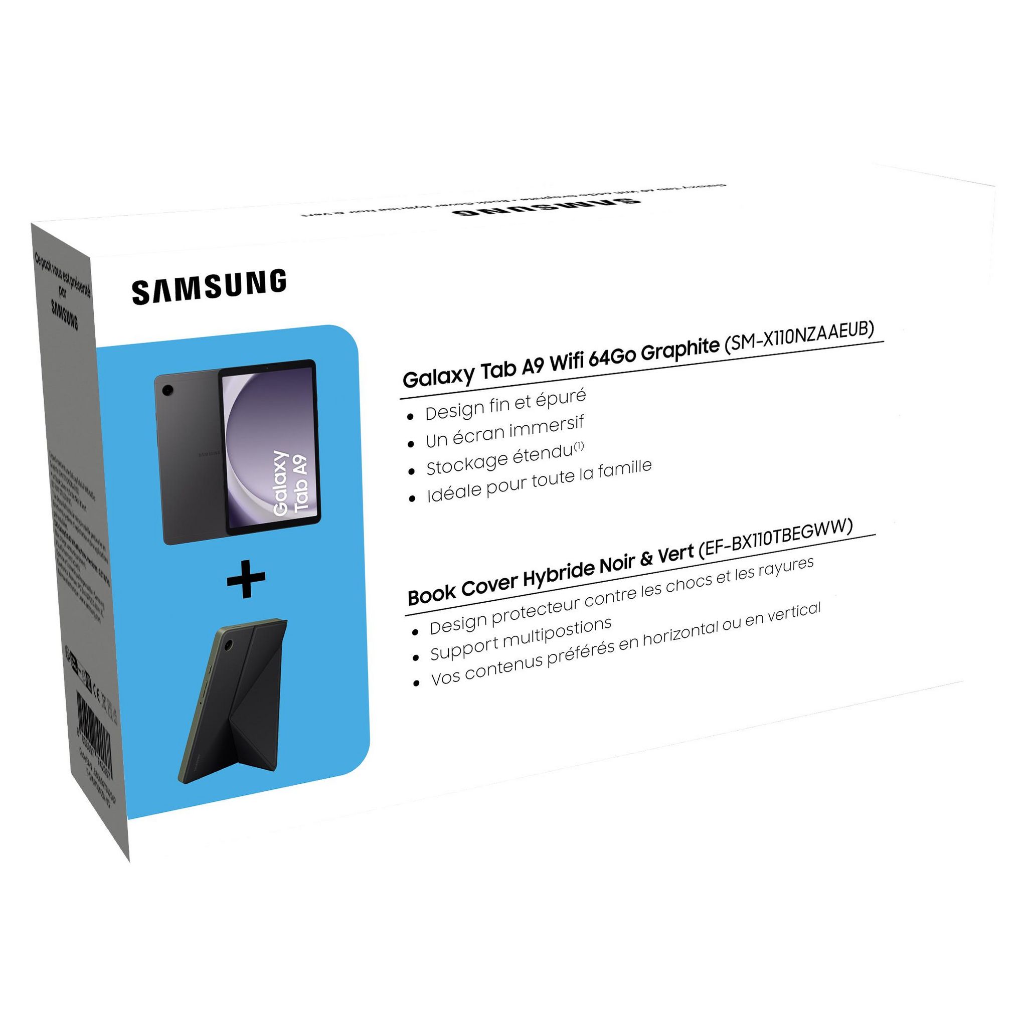 Voir la diapositive 2 : SAMSUNG Pack Tab A9 64Go + Coque