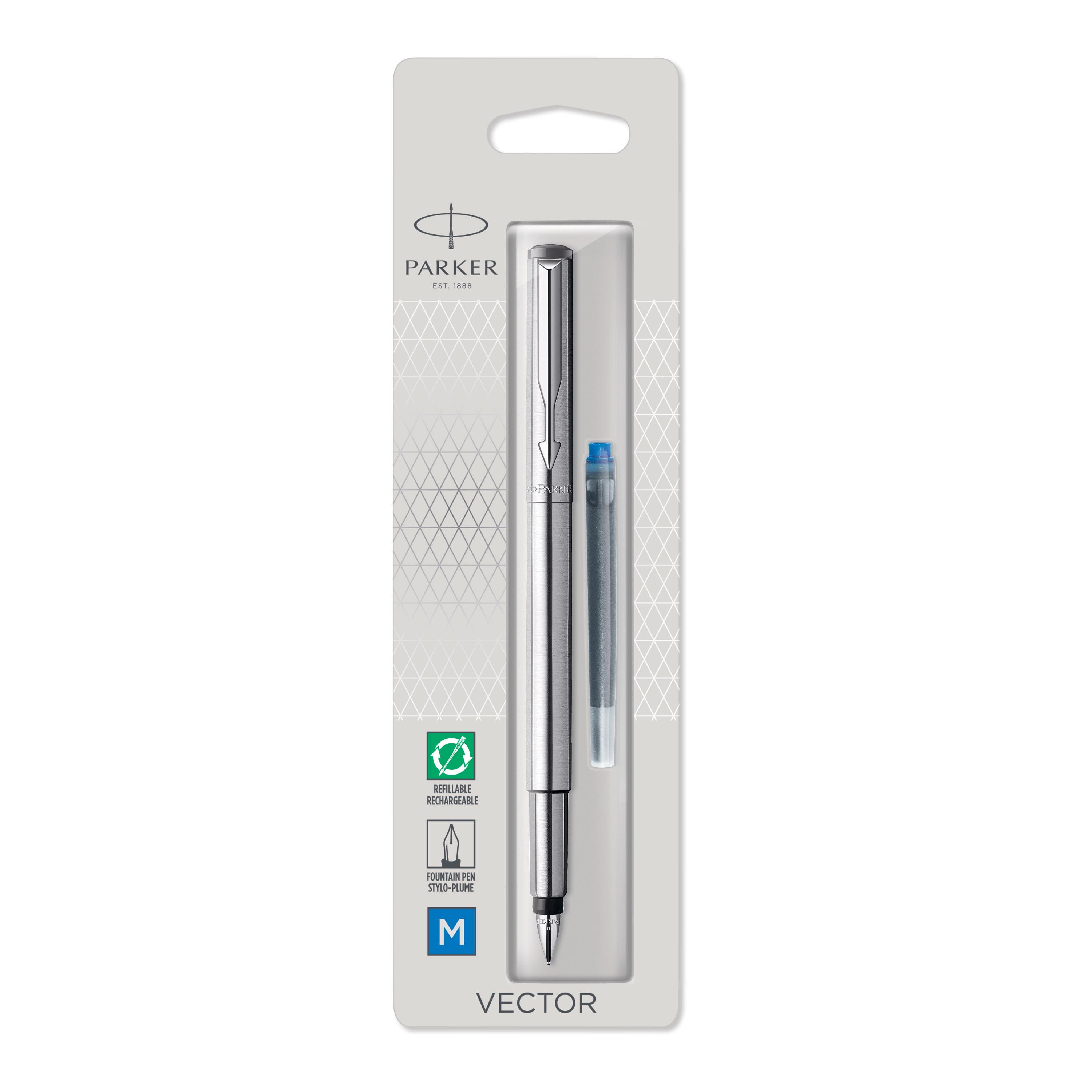 Stylo plume en acier gris Vector Parker