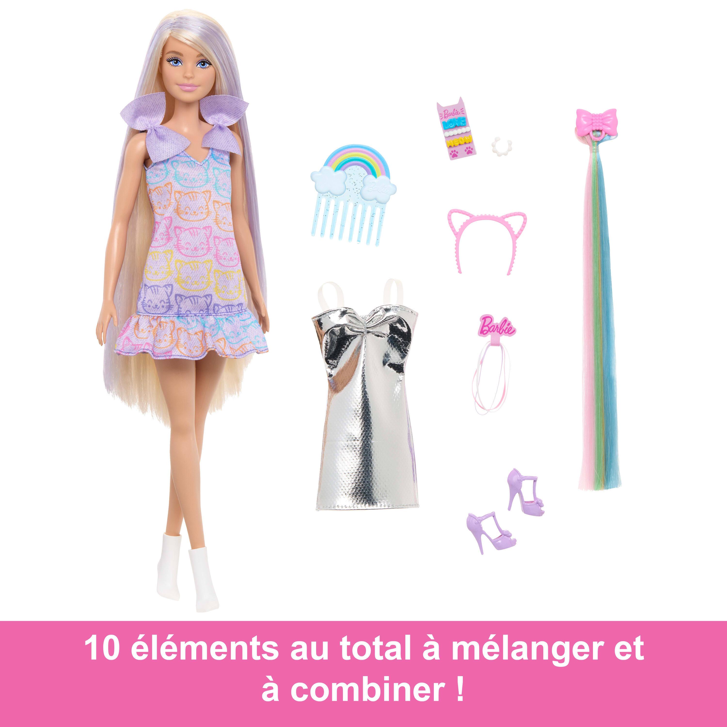 Voir la diapositive 2 : MATTEL Poupée Barbie Chevelure de rêve