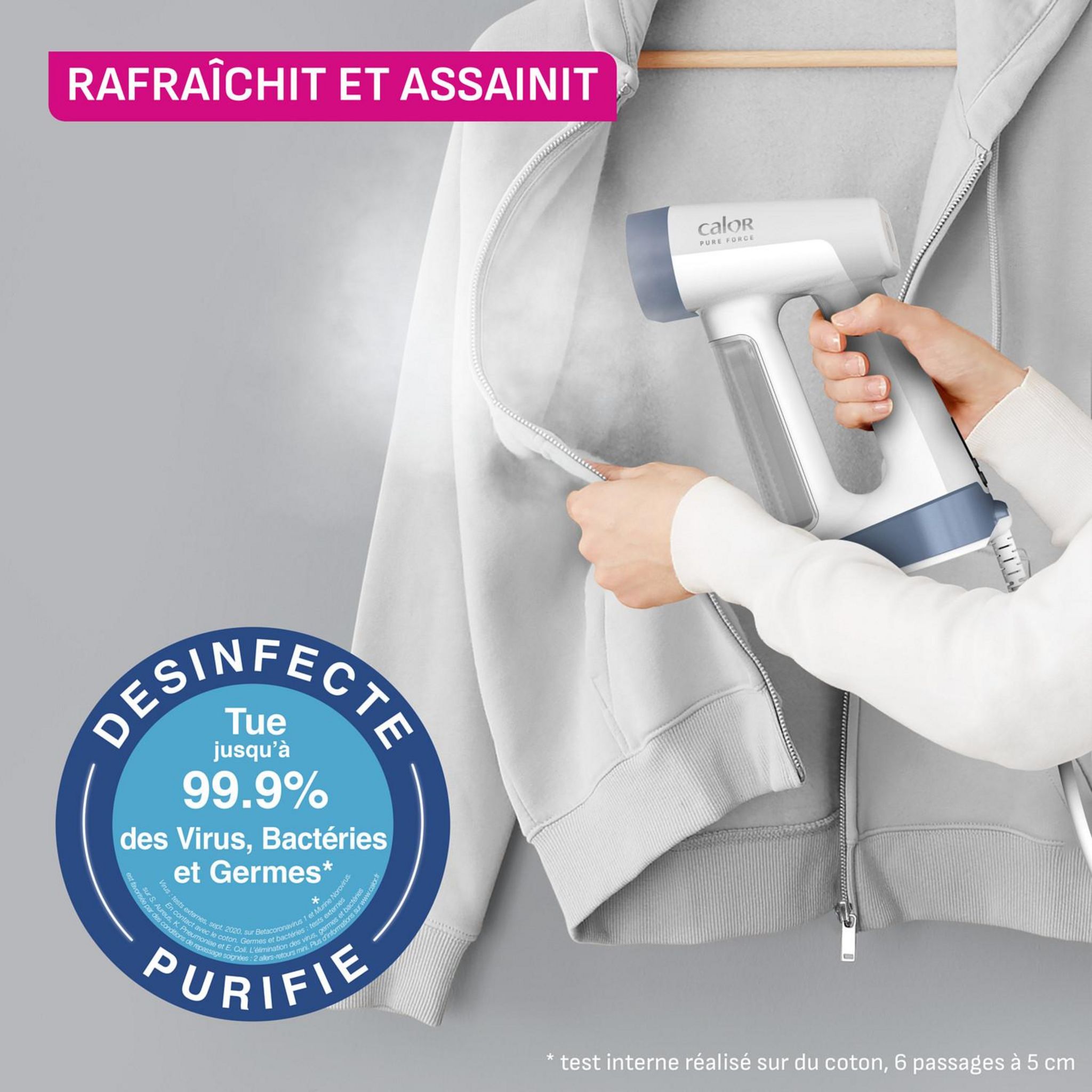 Voir la diapositive 6 : CALOR Défroisseur à main DT8722 - Bleu