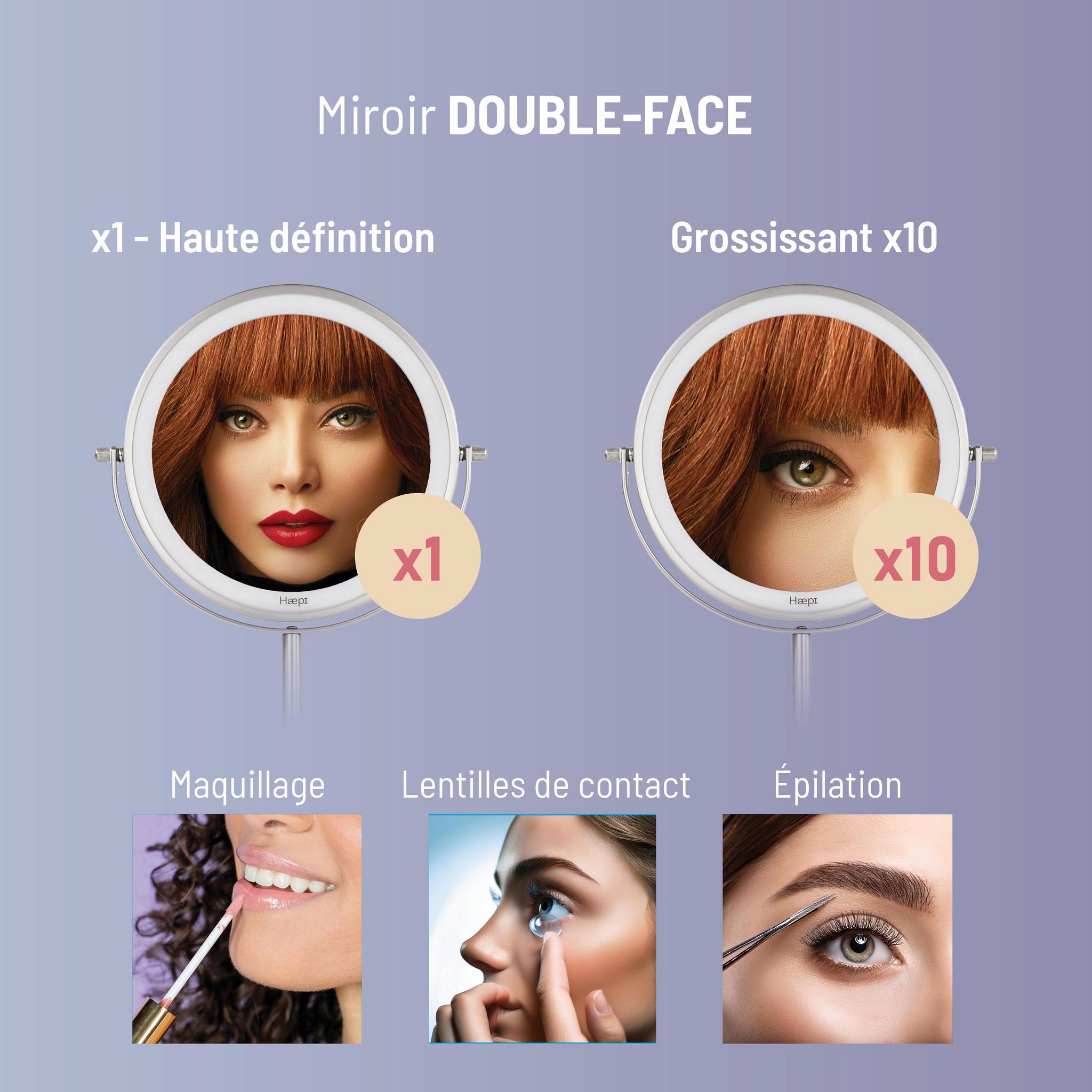 Voir la diapositive 3 : HAEPI Miroir sur pied BELLA - Gris