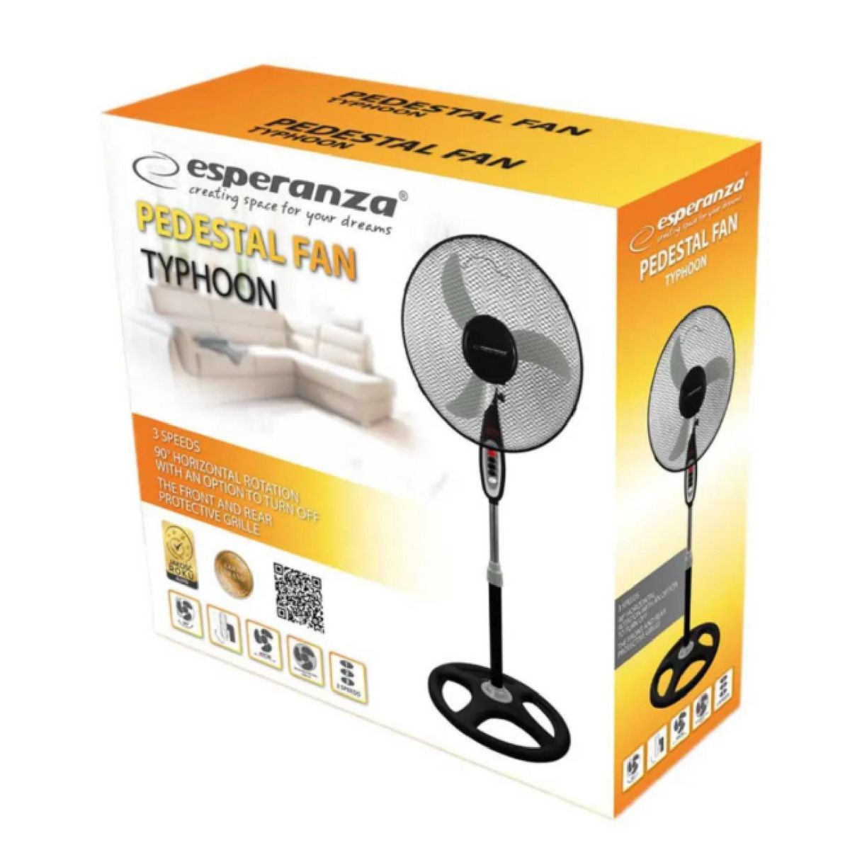 FORTUS Ventilateur sur pied EHF002KE - Noir