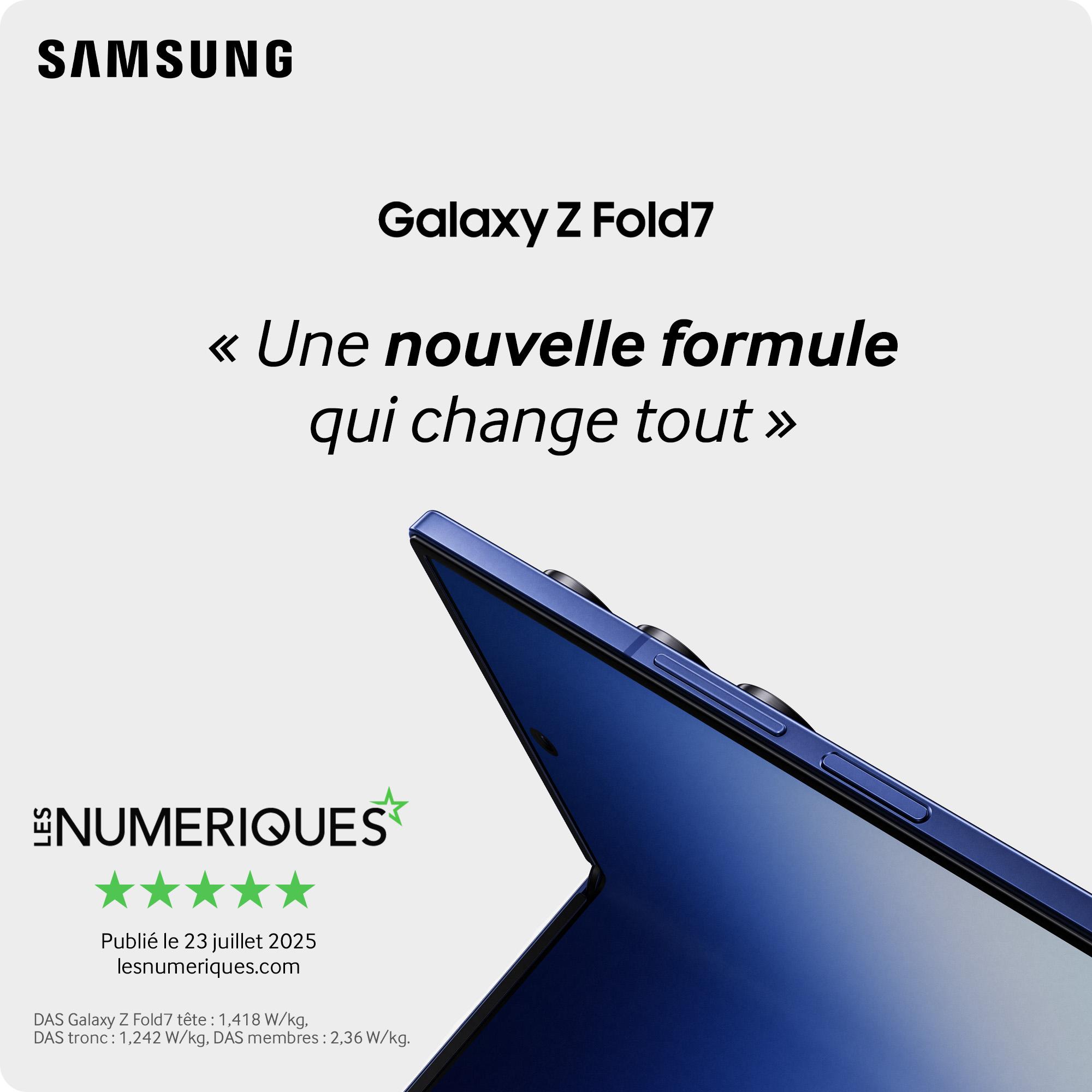 Voir la diapositive 5 : SAMSUNG Galaxy Z Fold7 256Go - Bleu