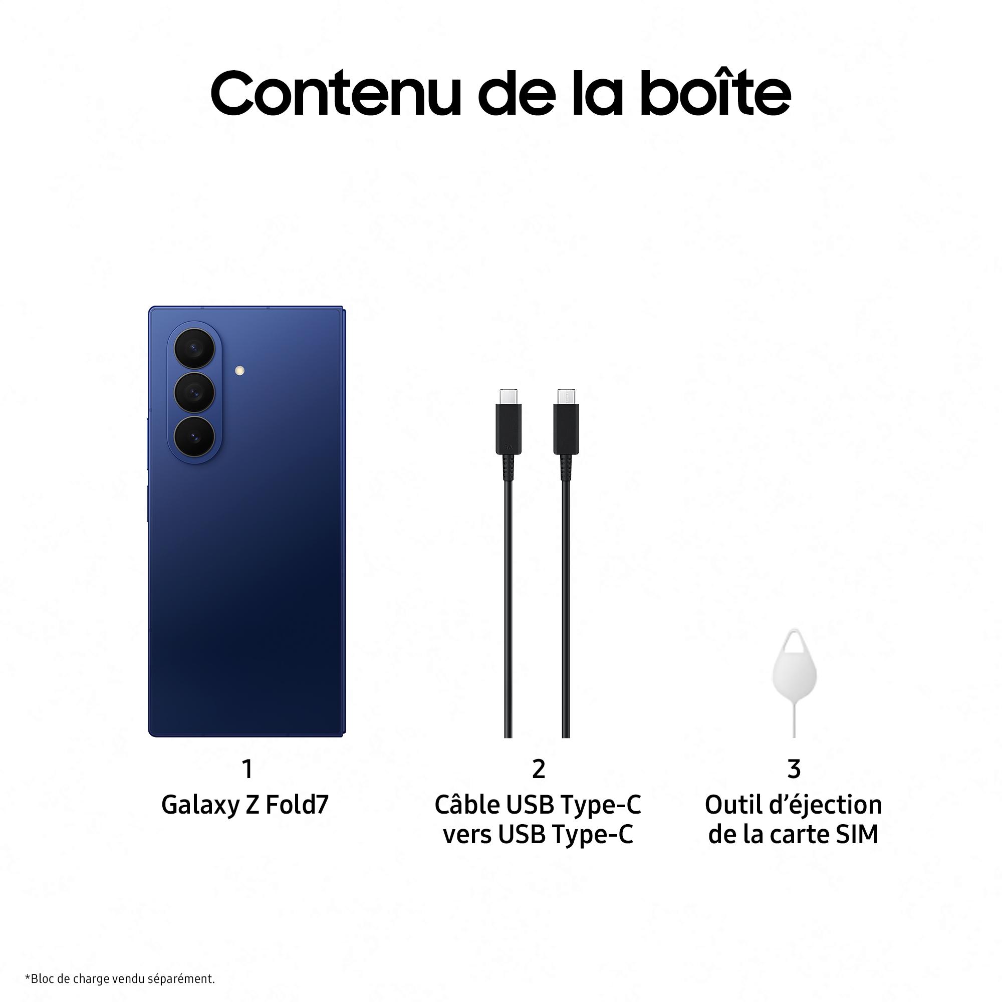 Voir la diapositive 3 : SAMSUNG Galaxy Z Fold7 256Go - Bleu