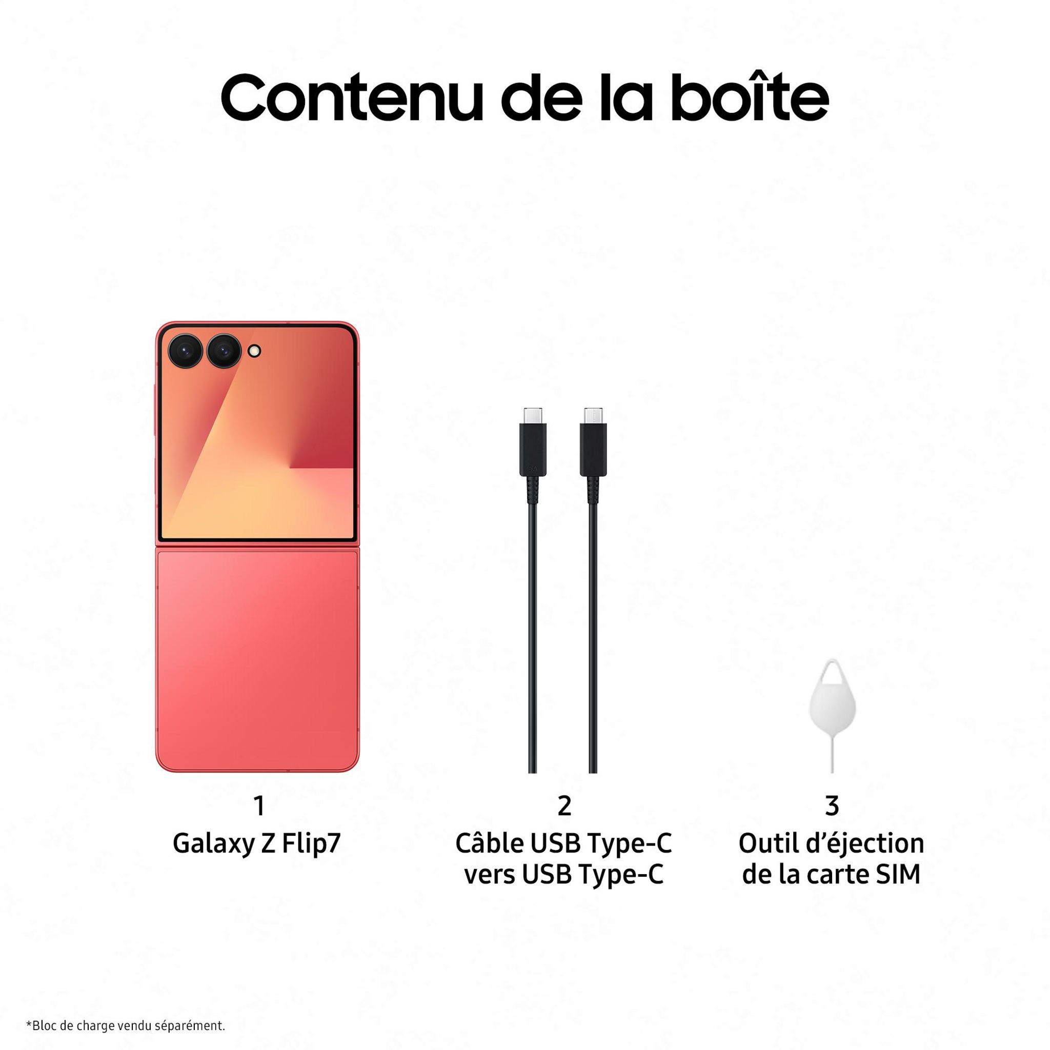Voir la diapositive 8 : SAMSUNG Galaxy Z Flip7 256Go - Corail