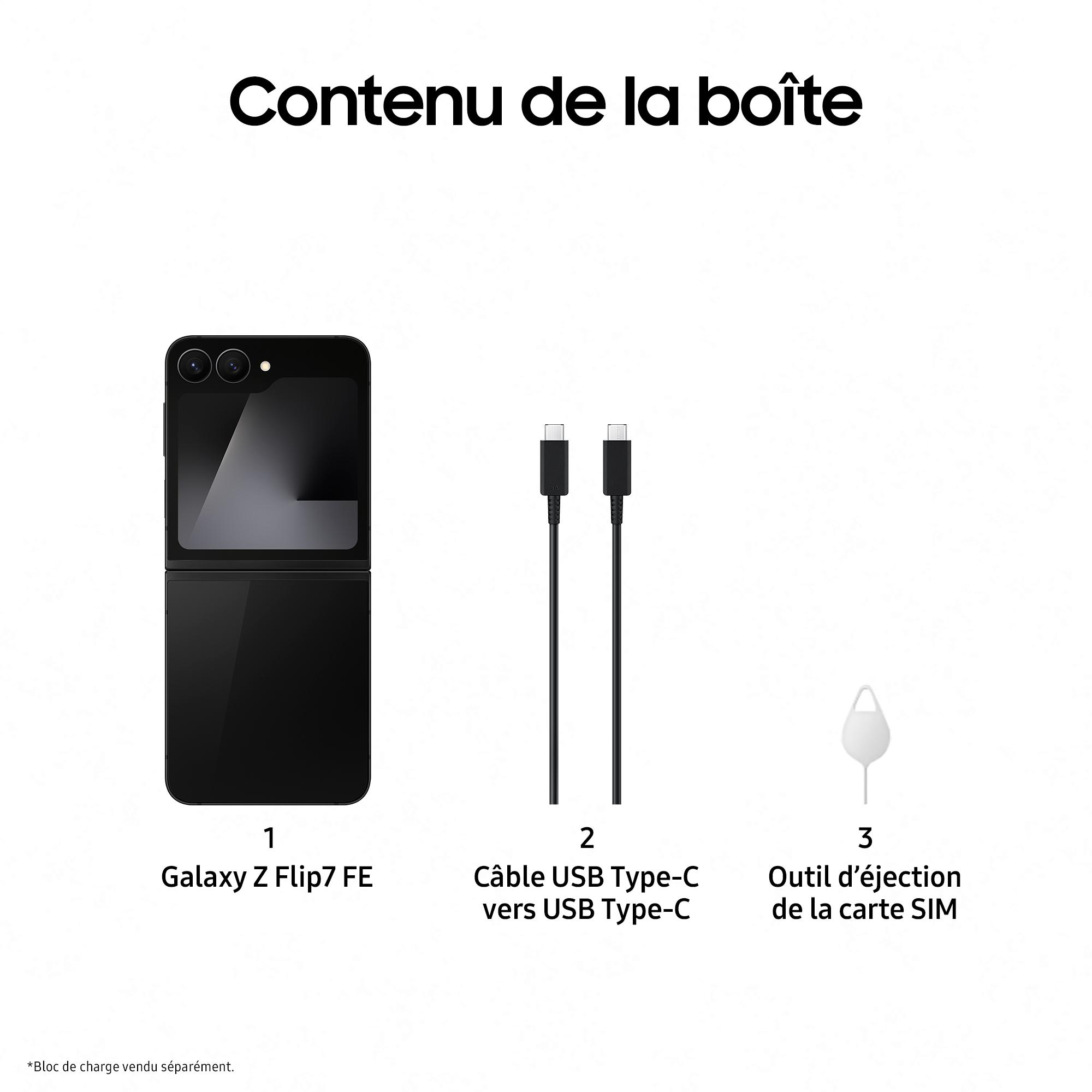 Voir la diapositive 6 : SAMSUNG Galaxy Z Flip7 FE 128Go - Noir