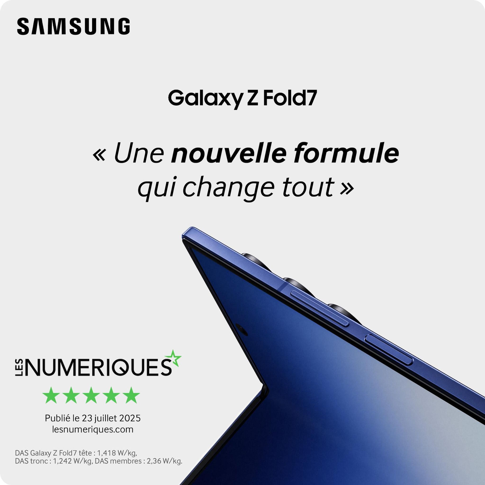 Voir la diapositive 2 : SAMSUNG Galaxy Z Fold7 256Go - Noir