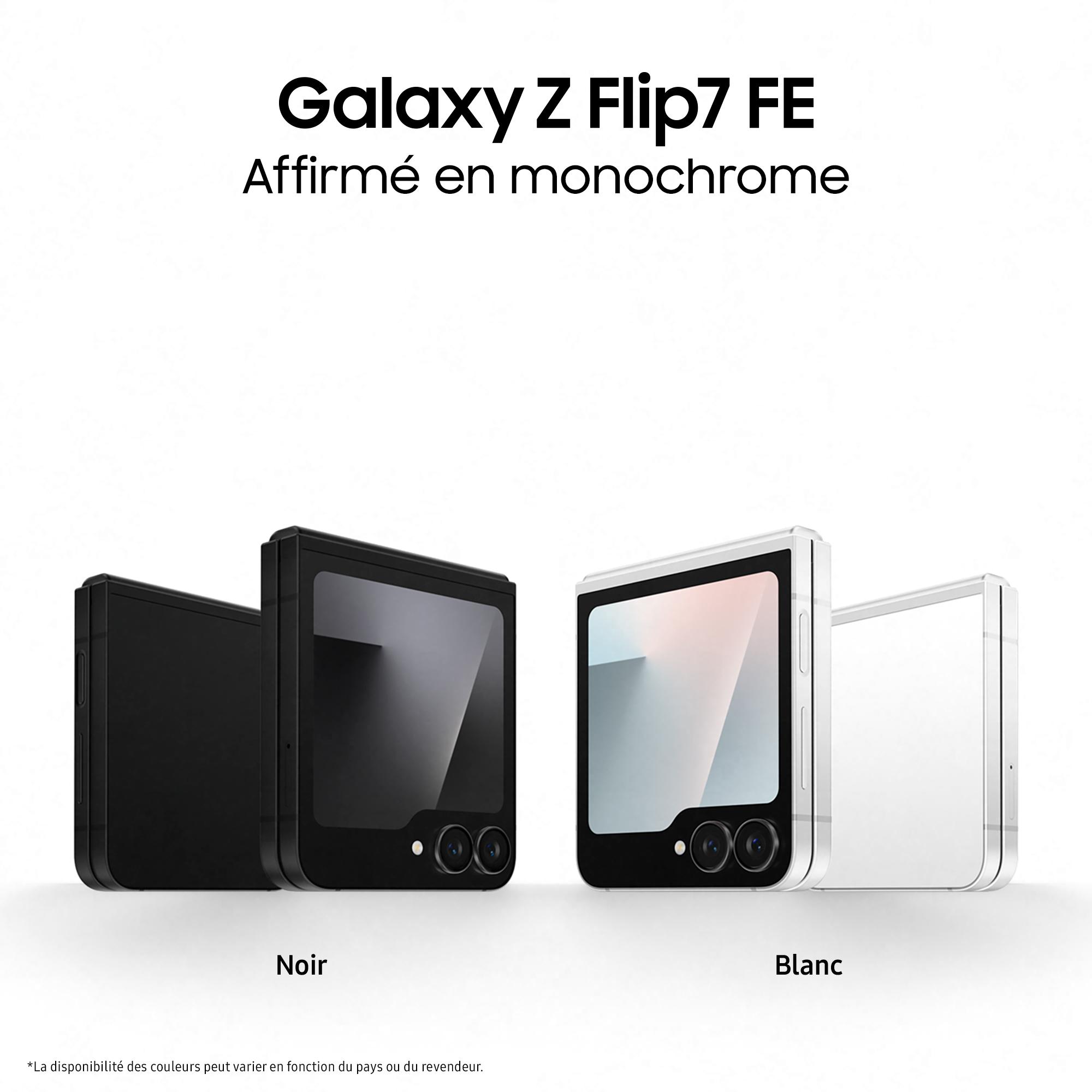 Voir la diapositive 2 : SAMSUNG Galaxy Z Flip7 FE 256Go - Blanc