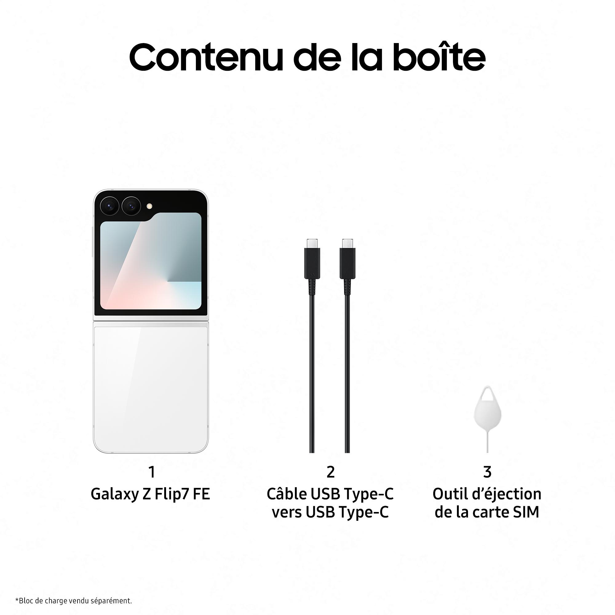 Voir la diapositive 6 : SAMSUNG Galaxy Z Flip7 FE 256Go - Blanc