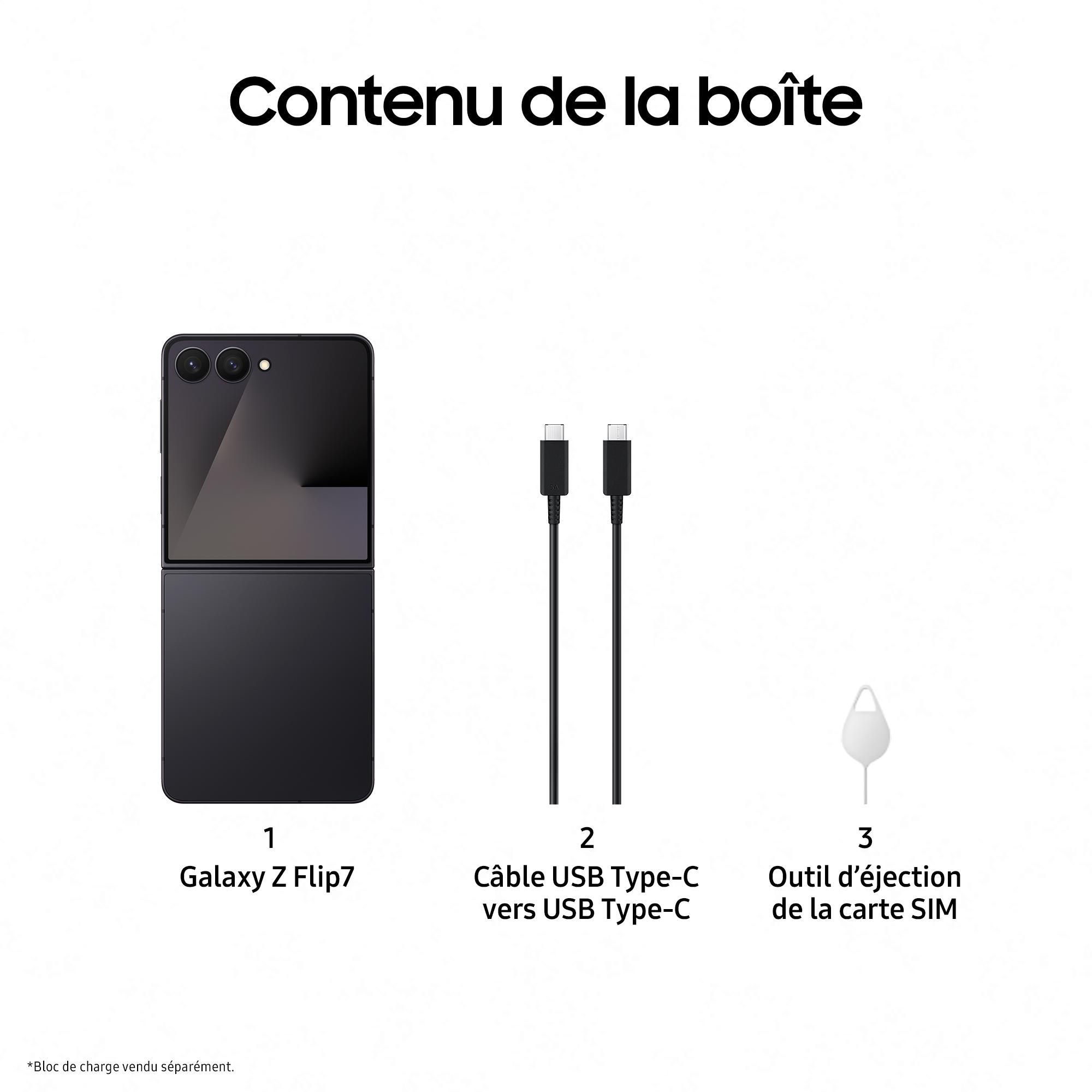 Voir la diapositive 8 : SAMSUNG Galaxy Z Flip7 256Go - Noir