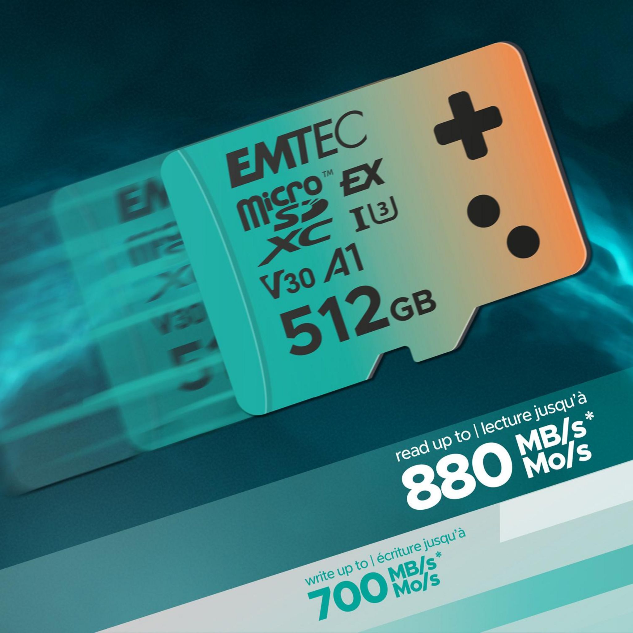 Voir la diapositive 3 : EMTEC Carte mémoire MSD 512Go UHS-I U3 V30