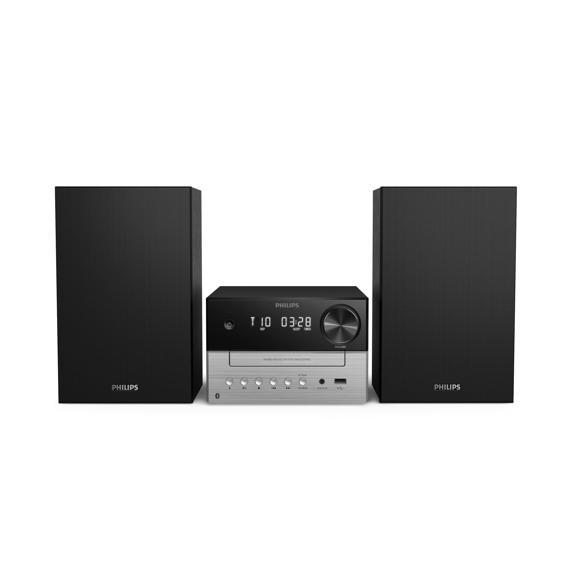 Voir la diapositive 2 : PHILIPS Chaine Hi-Fi Micro CD/MP3 20W USB Bluetooth TAM 3205M - Noir
