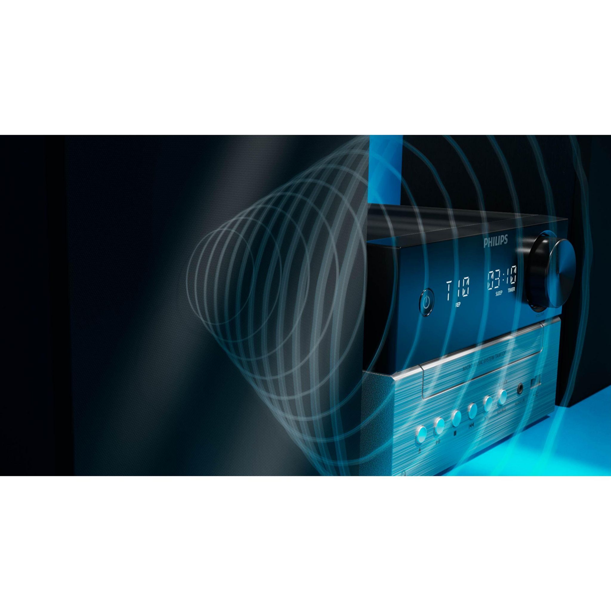 Voir la diapositive 5 : PHILIPS Chaine Hi-Fi Micro CD/MP3 20W USB Bluetooth TAM 3205M - Noir