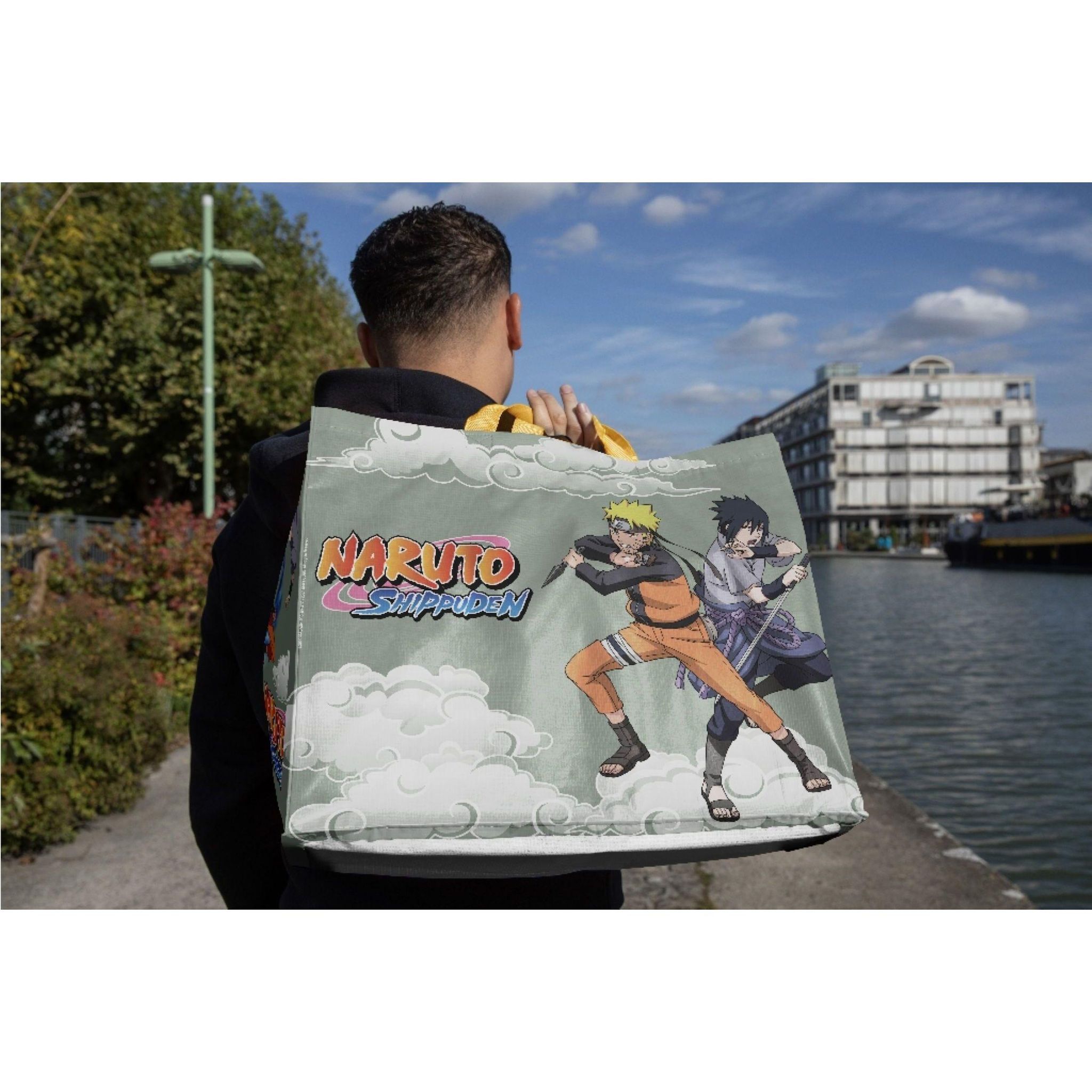 Voir la diapositive 2 : KONIX Sac cabas gris Naruto Shippuden