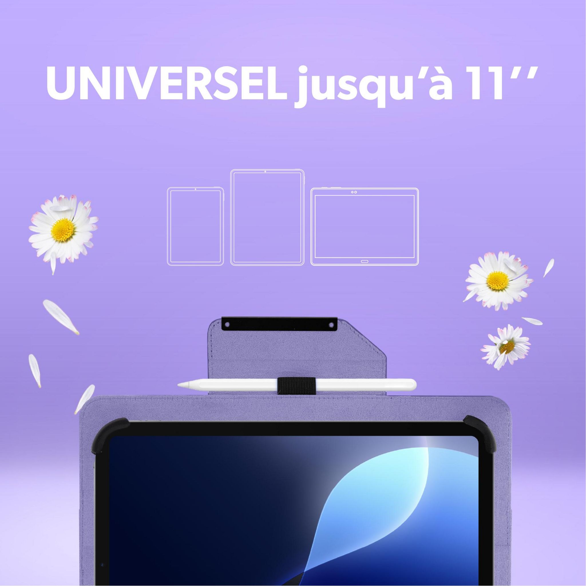 Voir la diapositive 2 : TNB Étui FLOWERS pour tablette 10 pouces