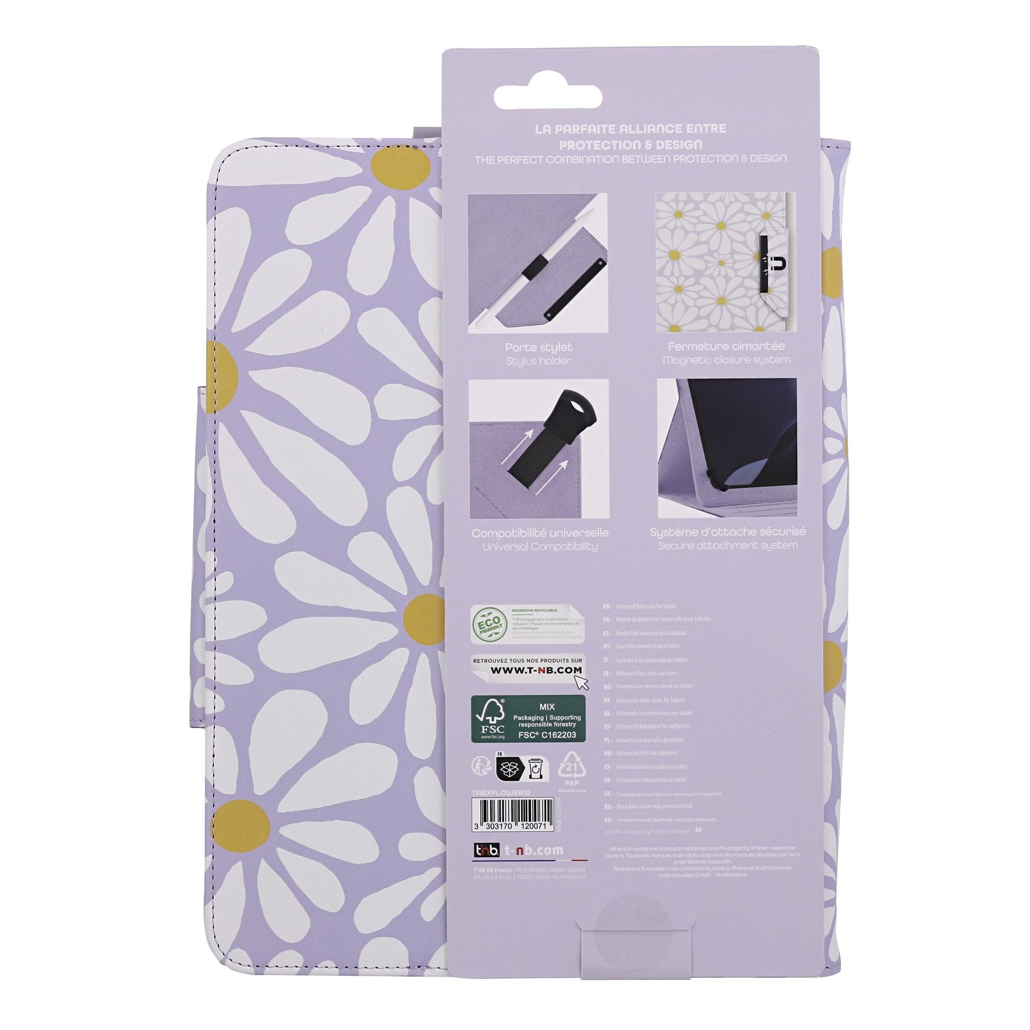 Voir la diapositive 13 : TNB Étui FLOWERS pour tablette 10 pouces