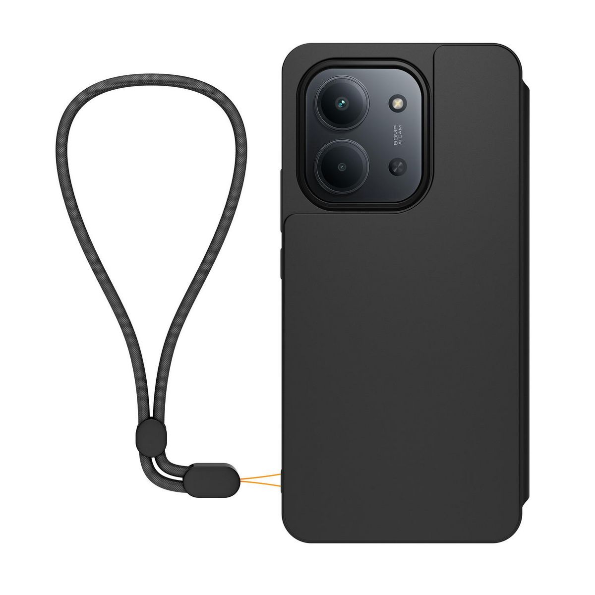 XIAOMI Étui folio Noir+Dragonne poru Redmi 15C