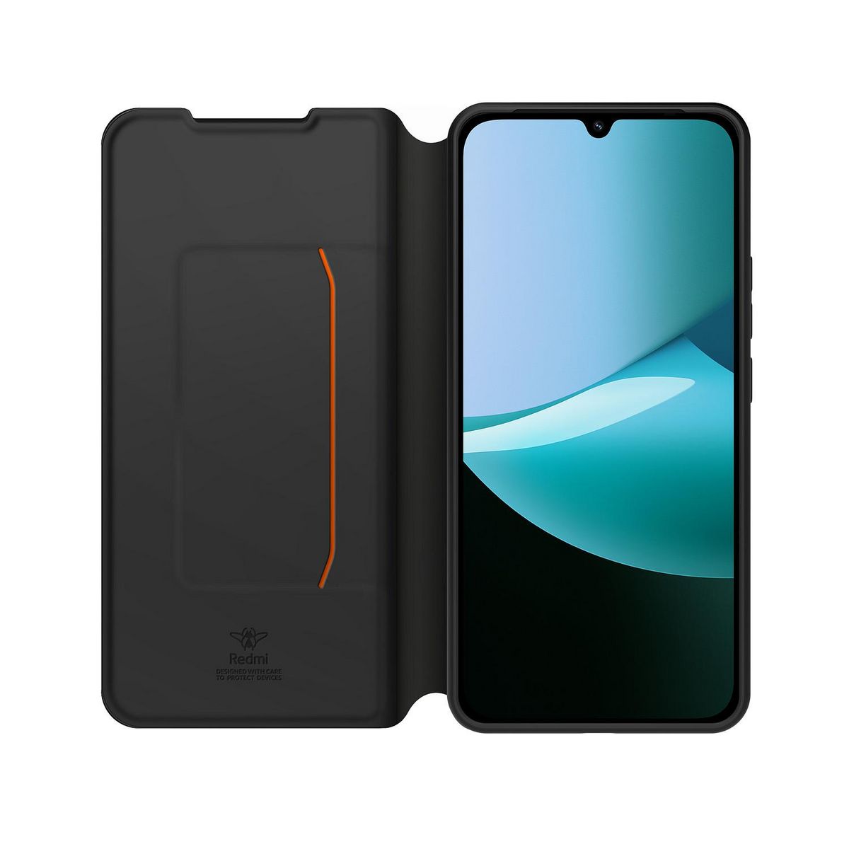 XIAOMI Étui folio Noir+Dragonne poru Redmi 15C