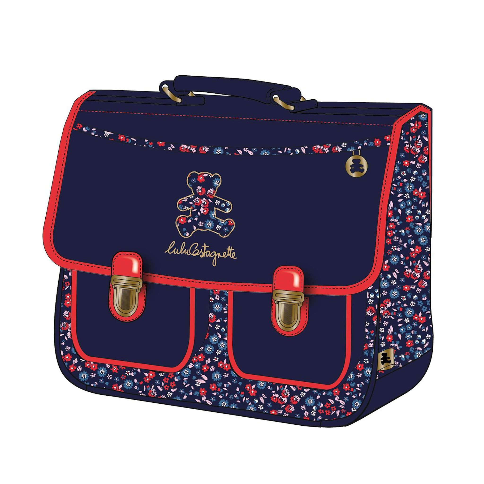LA PLUME DORÉE Cartable Lulu Castagnette 38cm - Marine