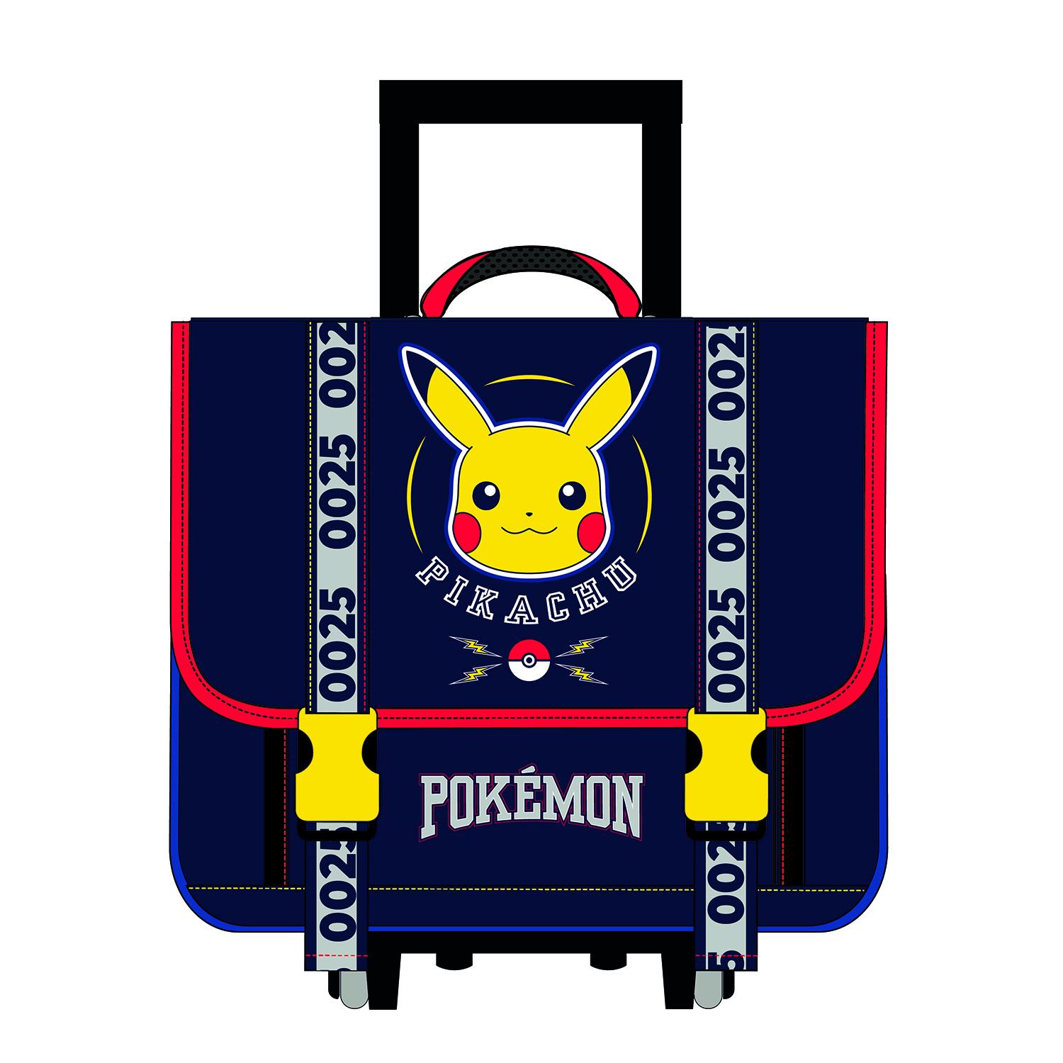 LA PLUME DORÉE Cartable à roulettes Pokemon 41cm - Marine