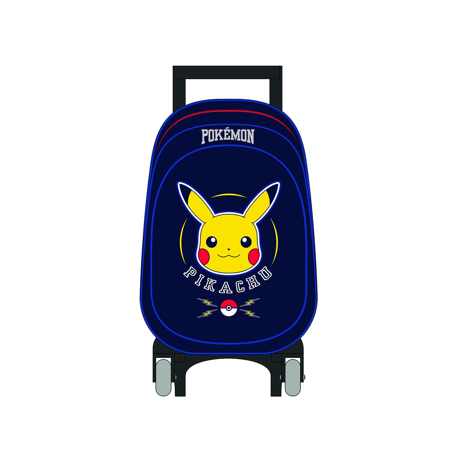 LA PLUME DORÉE Sac à Dos à roulettes Pokemon 48cm - Marine