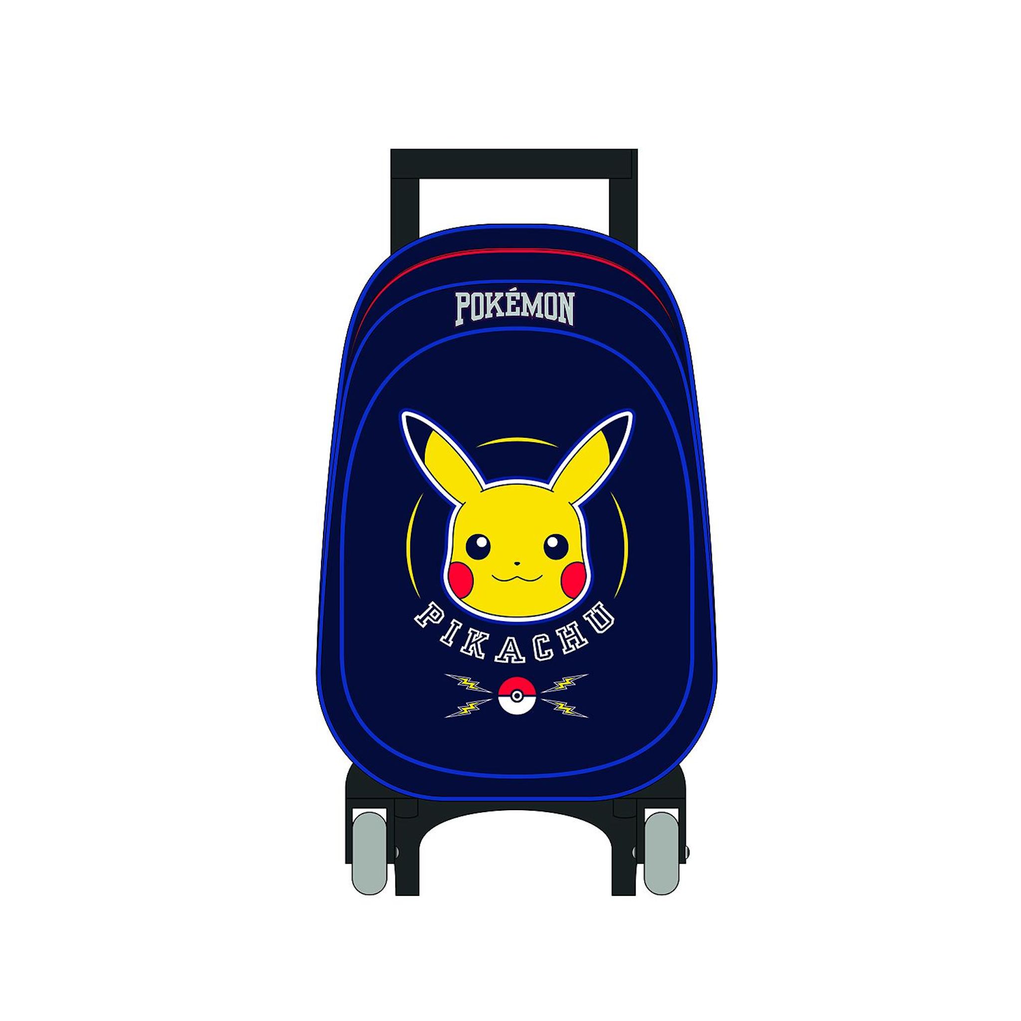 LA PLUME DORÉE Sac à Dos à roulettes Pokemon 48cm - Marine