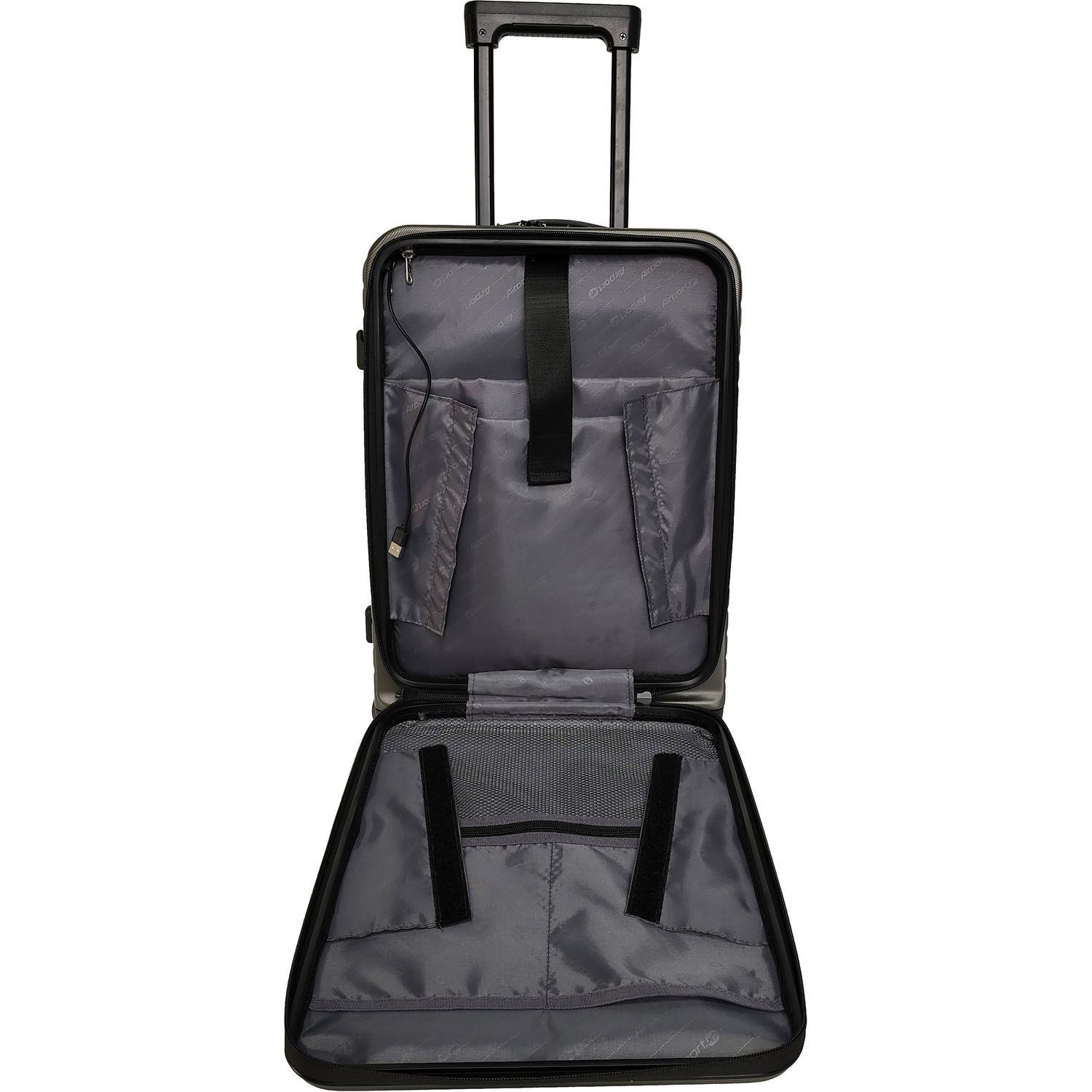 Voir la diapositive 7 : AIRPORT Valise ABS Multifil 55cm - Gris