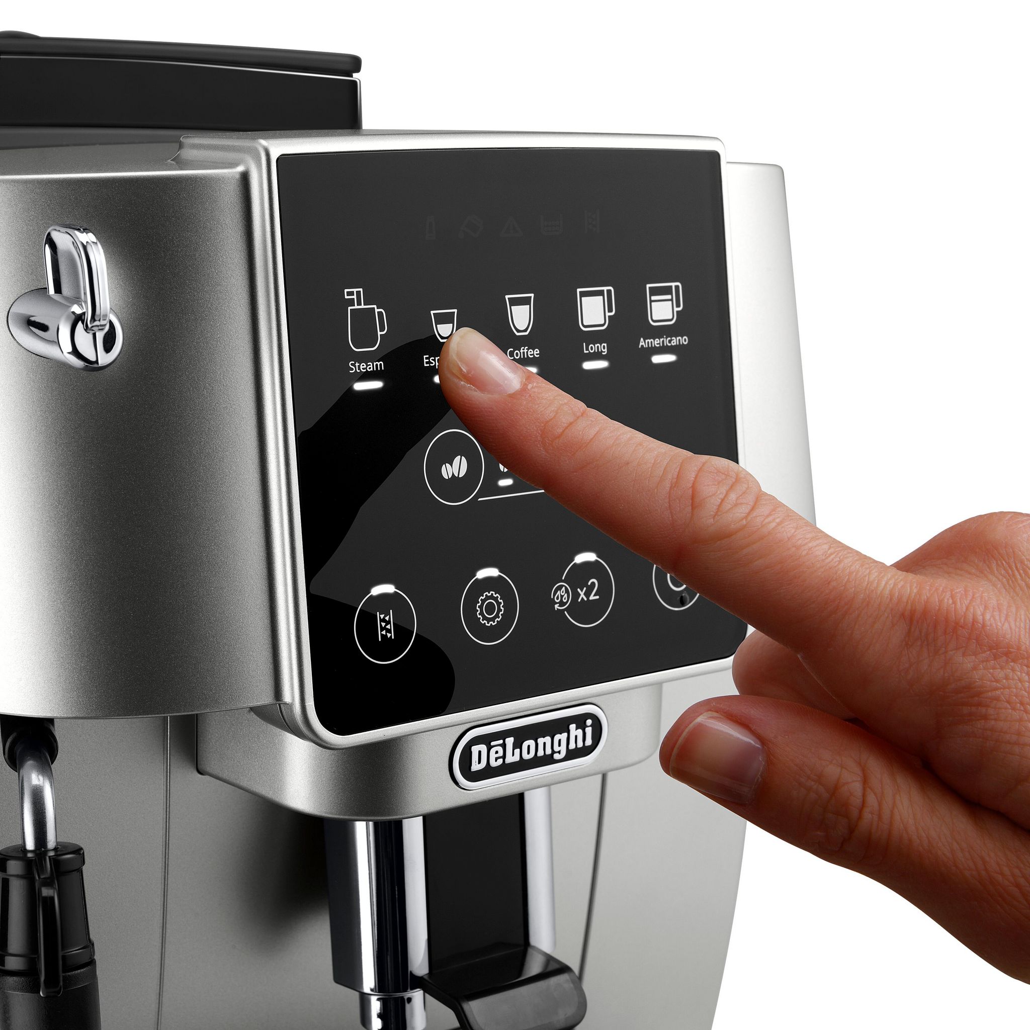 Voir la diapositive 3 : DELONGHI Machine expresso avec broyeur 220.30.SB - Silver et noir