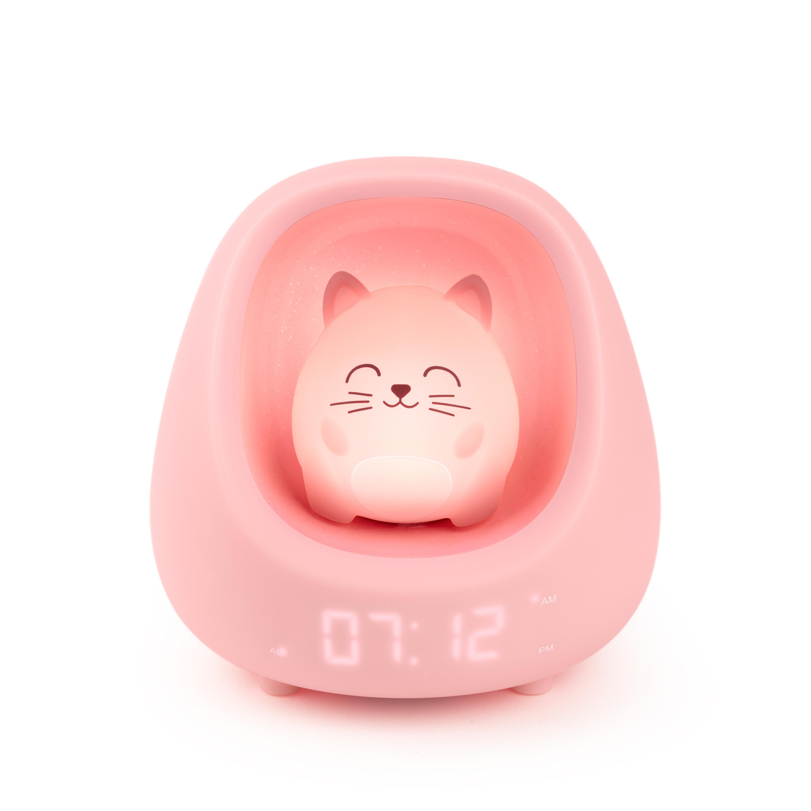 Voir la diapositive 2 : BIGBEN Réveil et Veilleuse NestKids - Chat rose