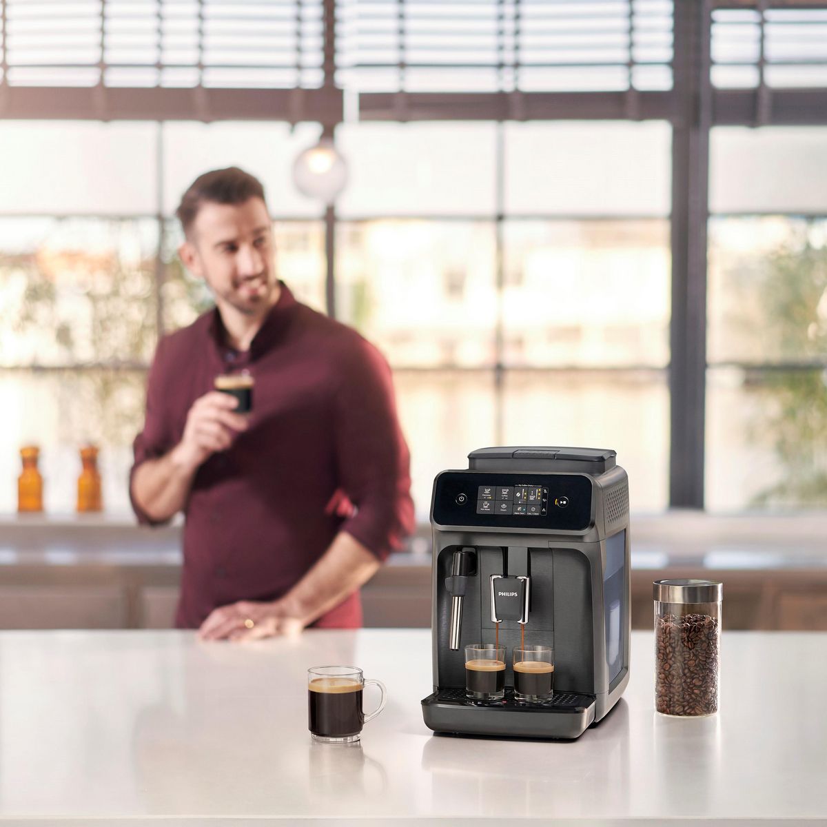 PHILIPS Espresso avec broyeur EP1224/00 - Noir