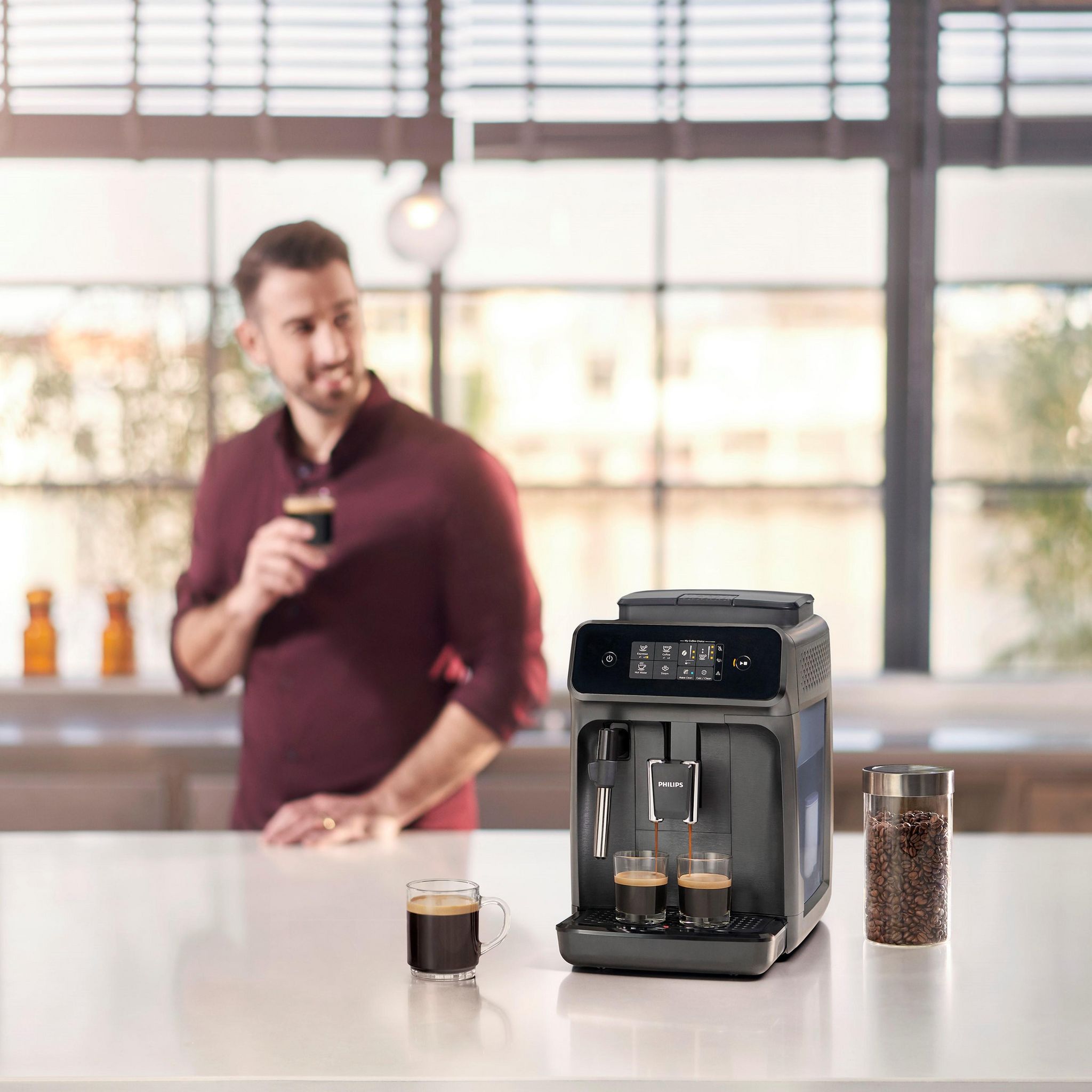 Voir la diapositive 4 : PHILIPS Espresso avec broyeur EP1224/00 - Noir