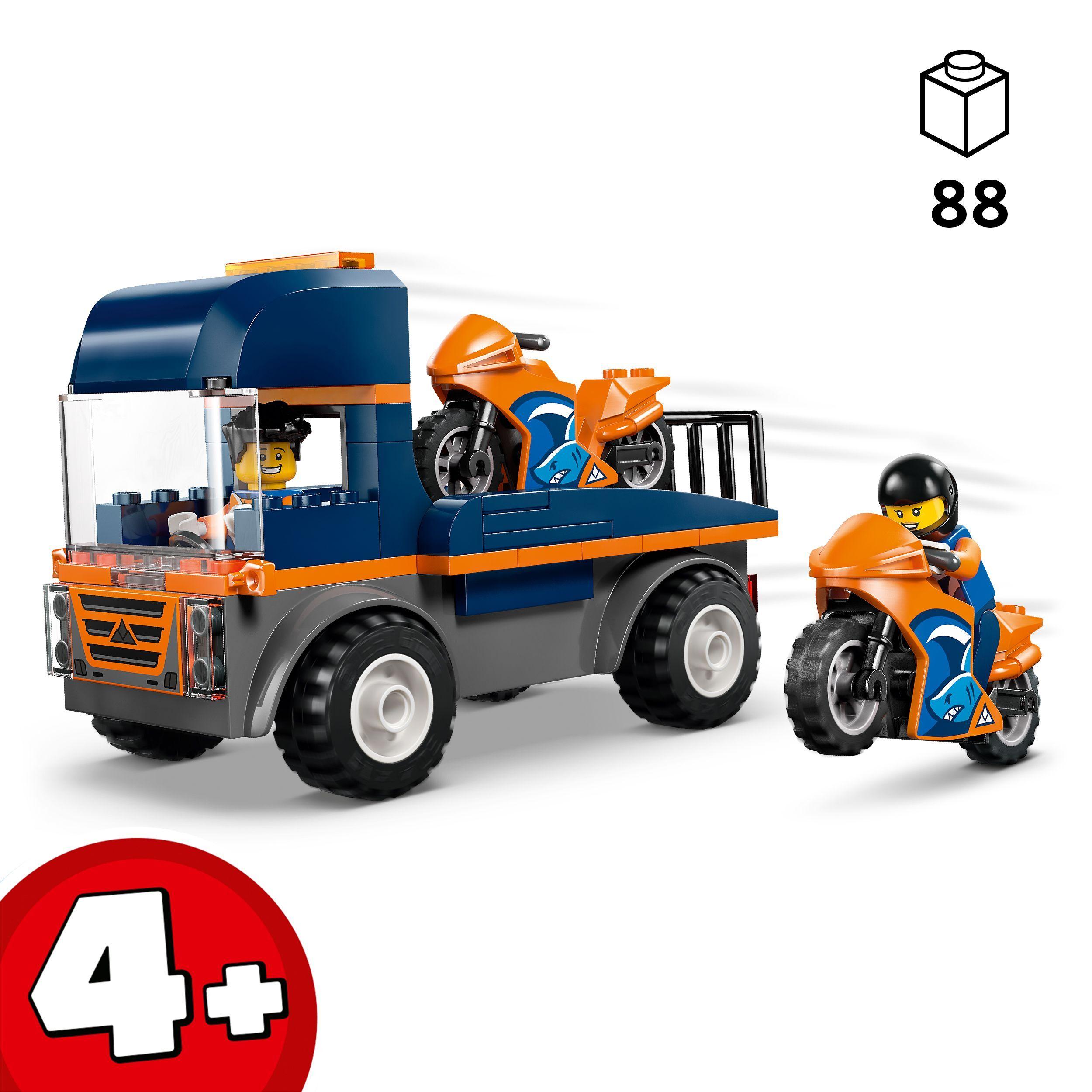 Voir la diapositive 3 : LEGO City 60491 Le Transporteur de Motos - Jouet de Construction dès 4 ans - Idée Cadeau