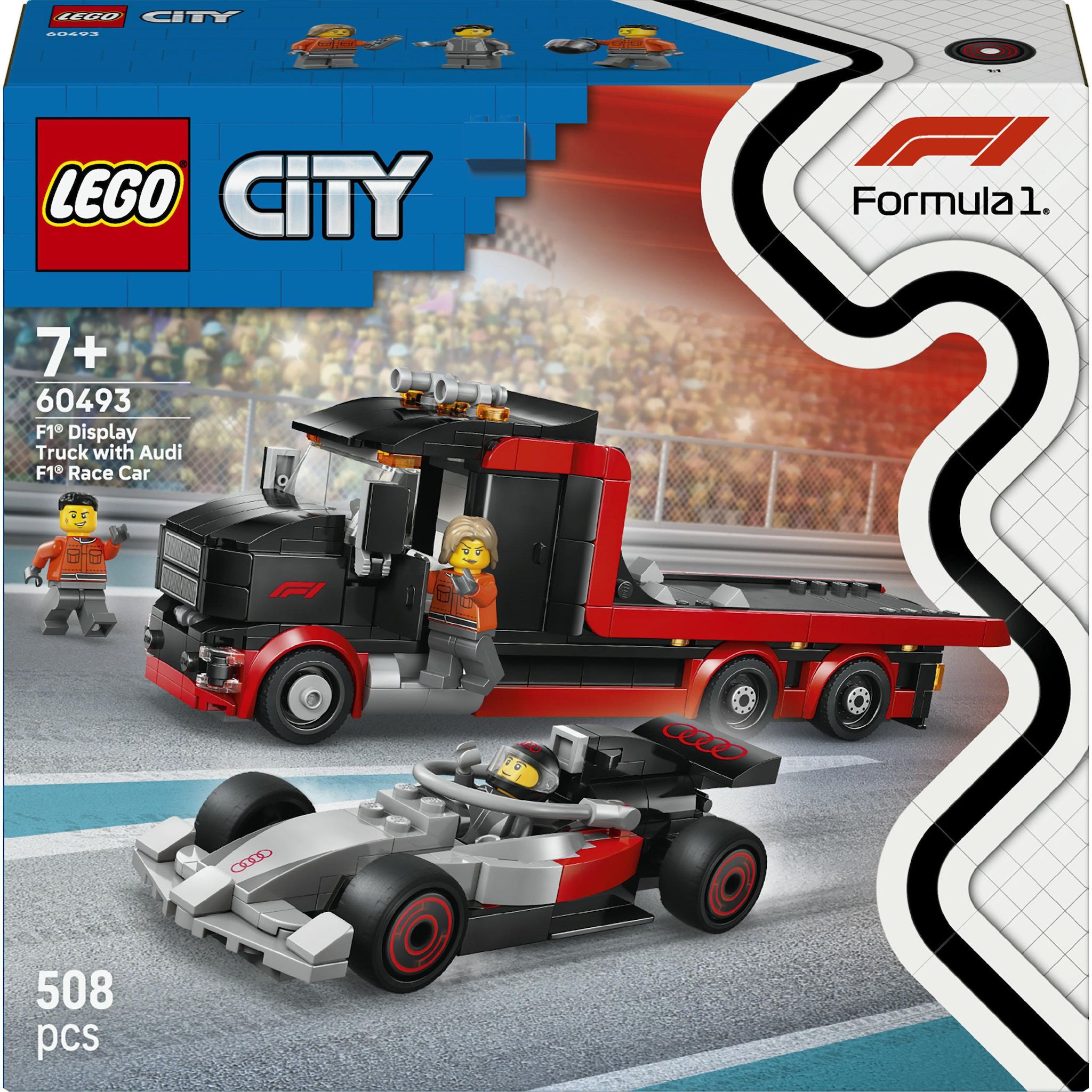 LEGO City 60493 - Camion de F1 avec voiture de course F1 Audio