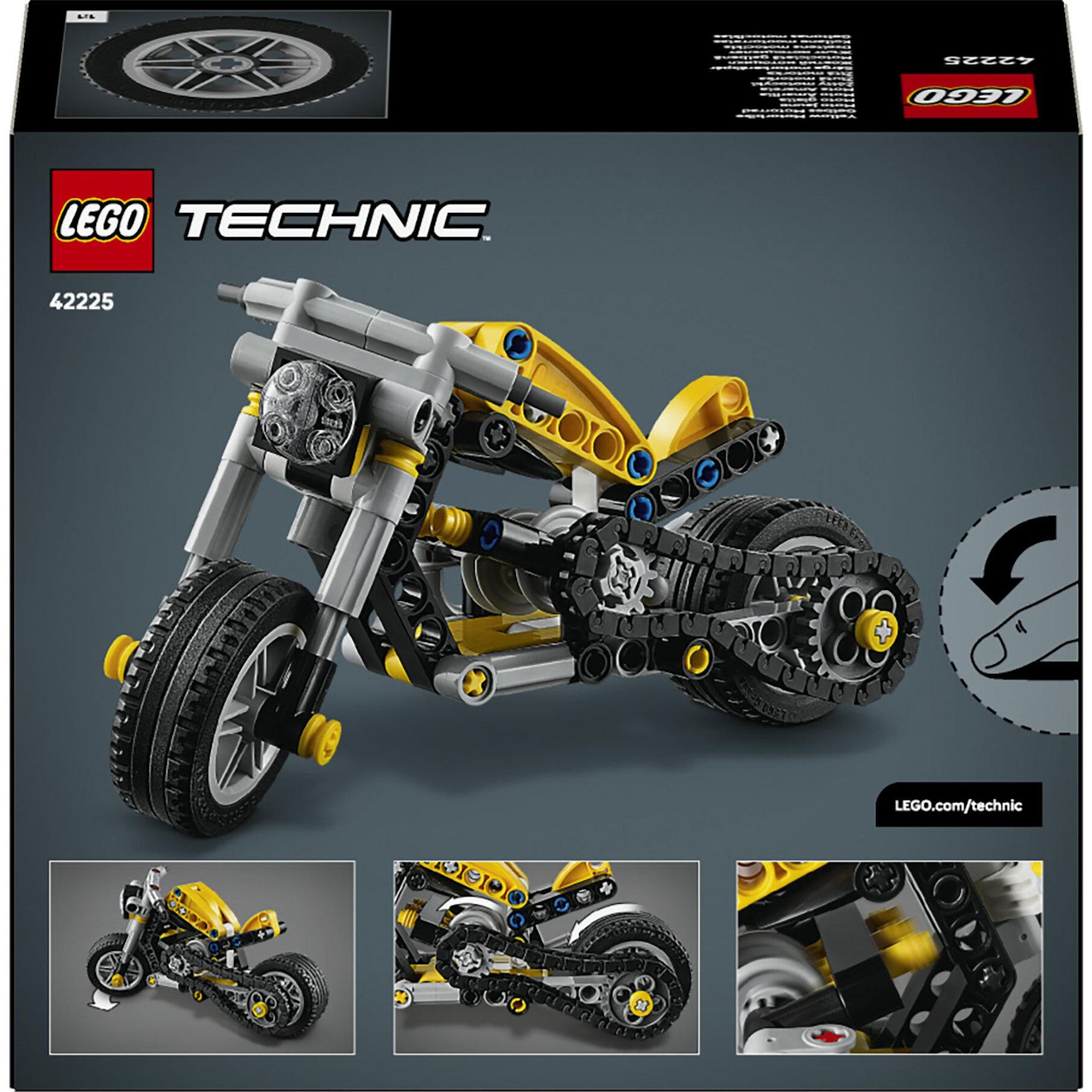 Voir la diapositive 3 : LEGO Technic 42225 - Yellow Motobike