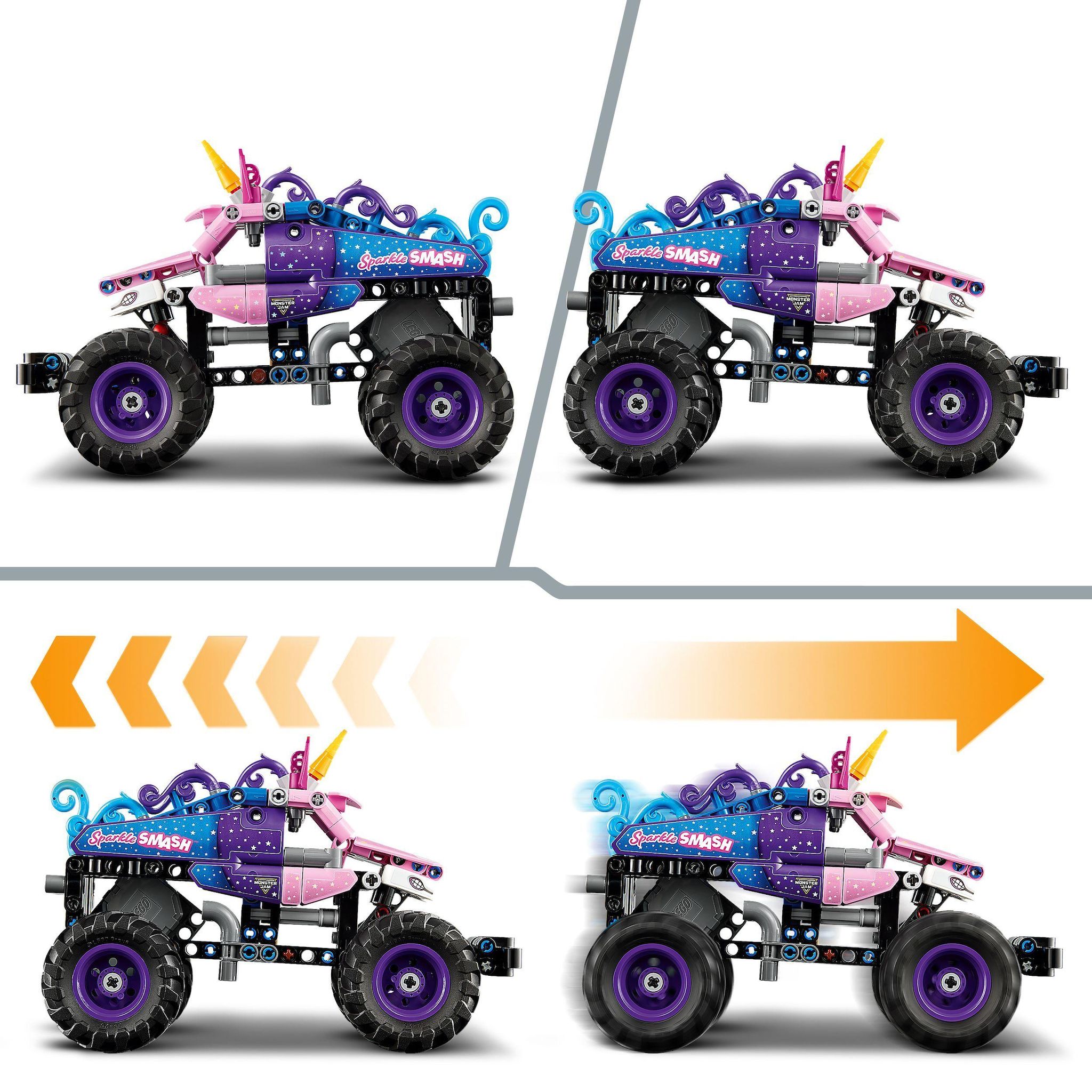 Voir la diapositive 5 : LEGO Technic 42220 - Monster Jam Sparkle Smash à Rétrofriction