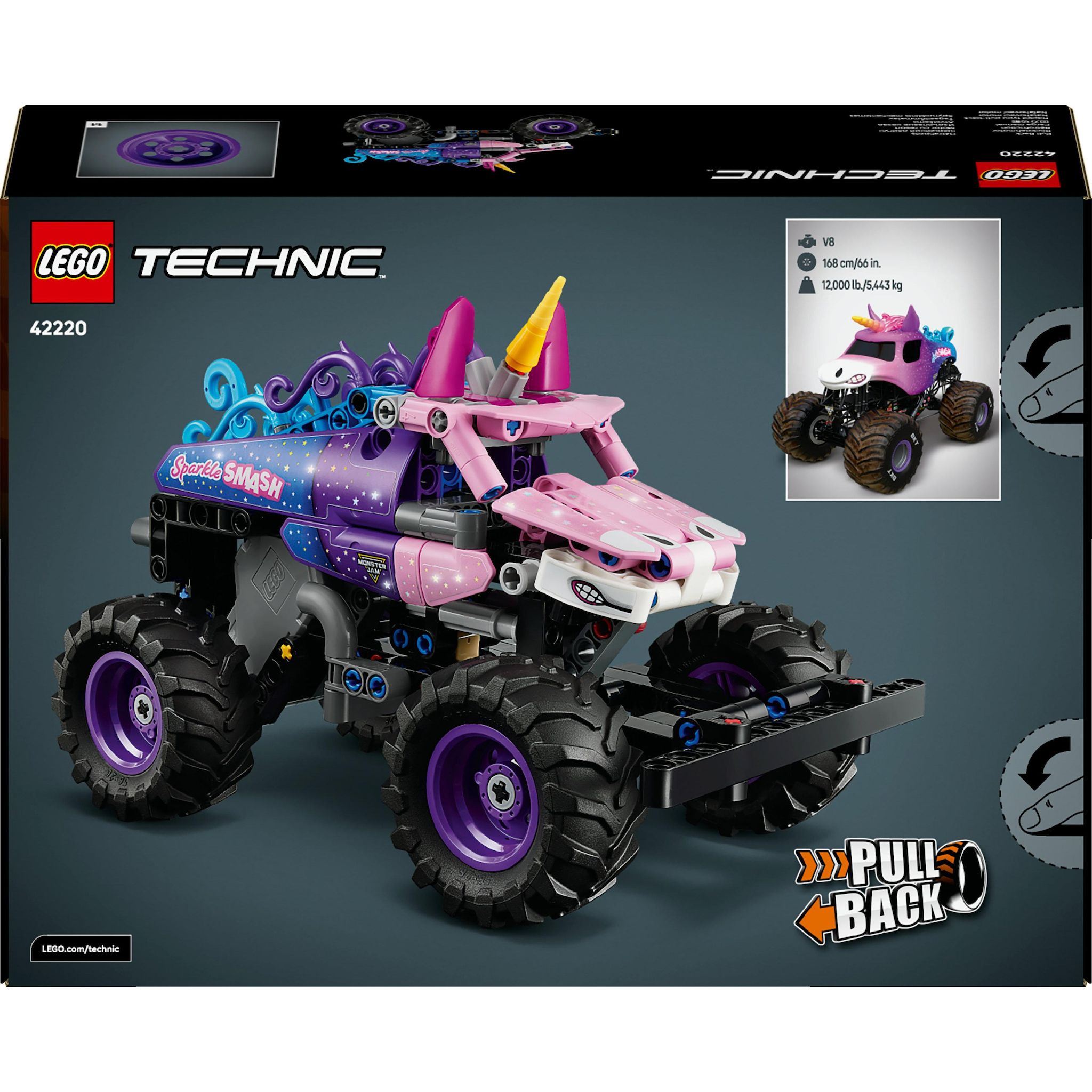 Voir la diapositive 8 : LEGO Technic 42220 - Monster Jam Sparkle Smash à Rétrofriction