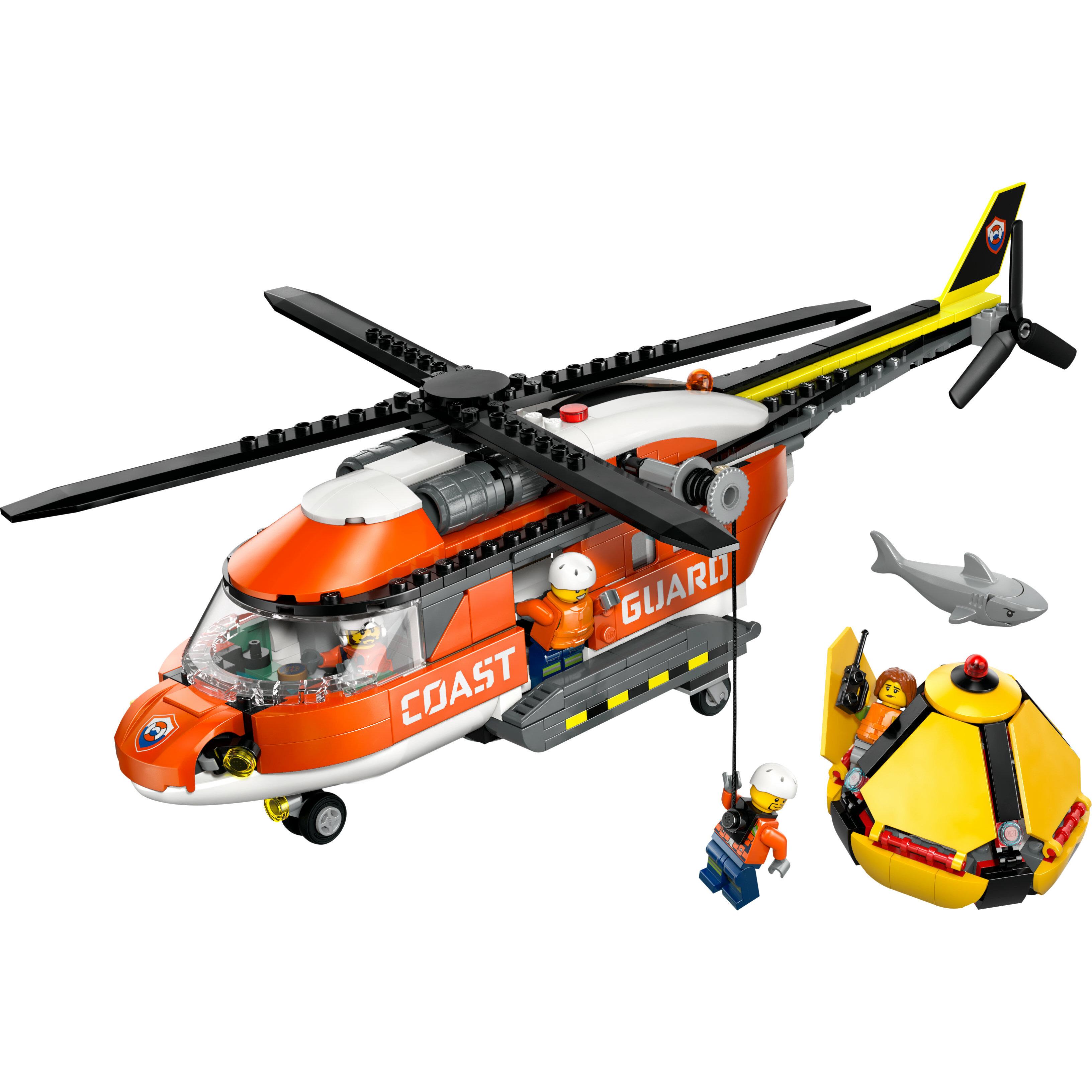 Voir la diapositive 2 : LEGO City 60503 L’Hélicoptère des Garde-Côtes - Jeu de Construction 7 ans - Idée de Cadeau