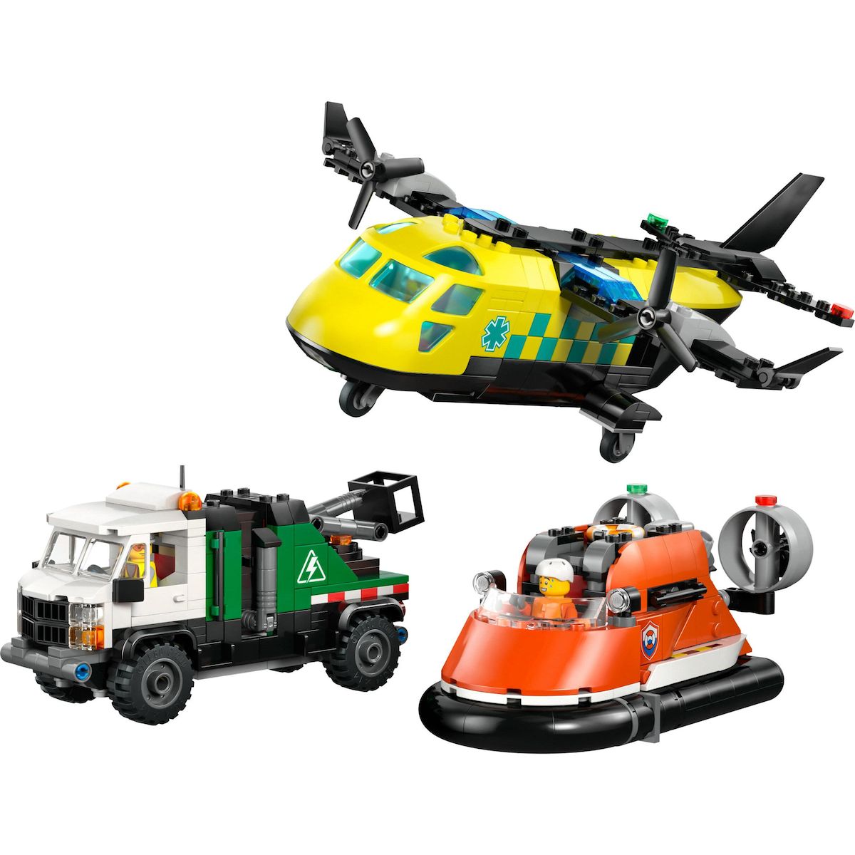 LEGO City 60505 - Avion, Camion d'assistance et Aéroglisseur modulable