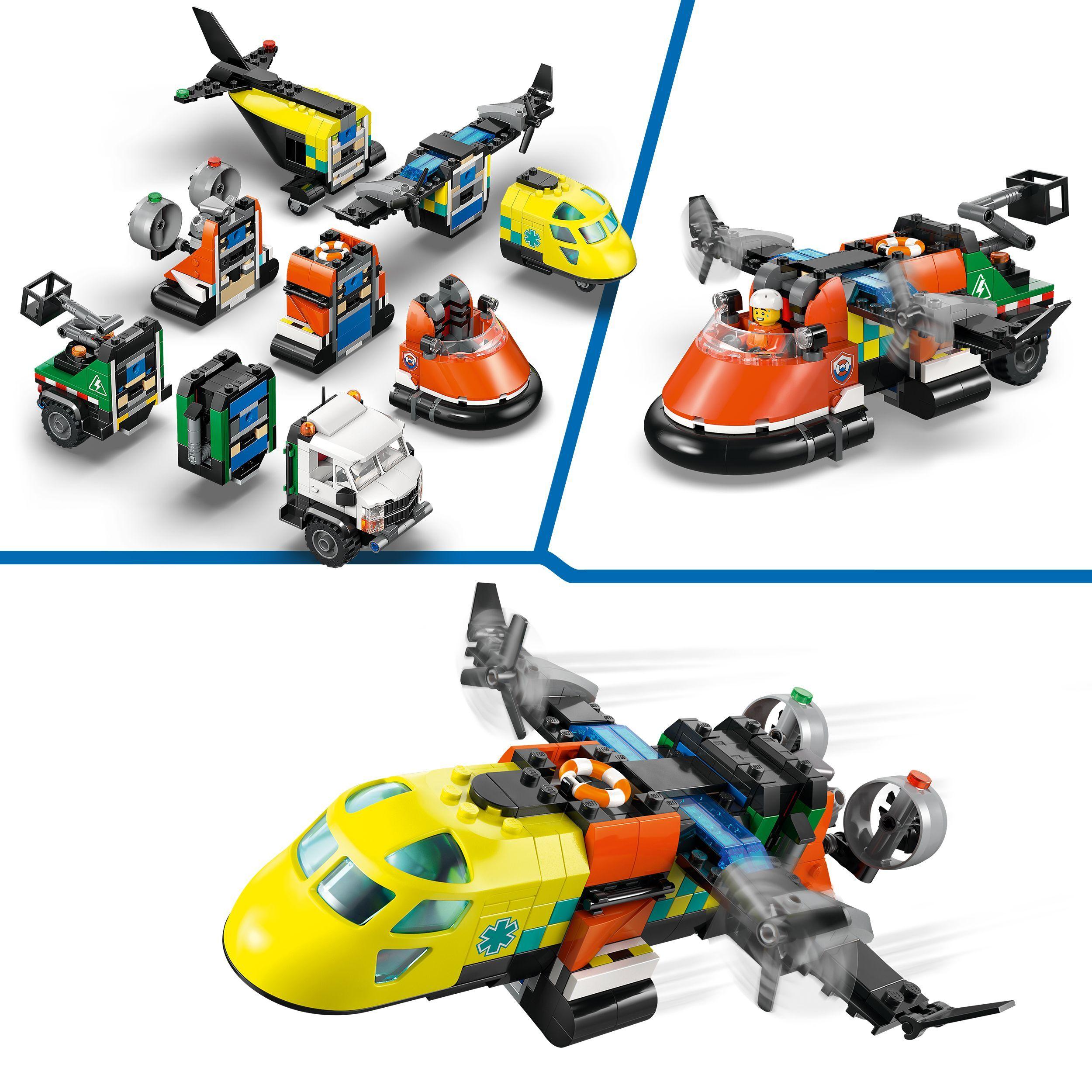 Voir la diapositive 4 : LEGO City 3-en-1 60505 Avion, Camion d’Assistance et Aéroglisseur Modulable - Jouet 7 ans
