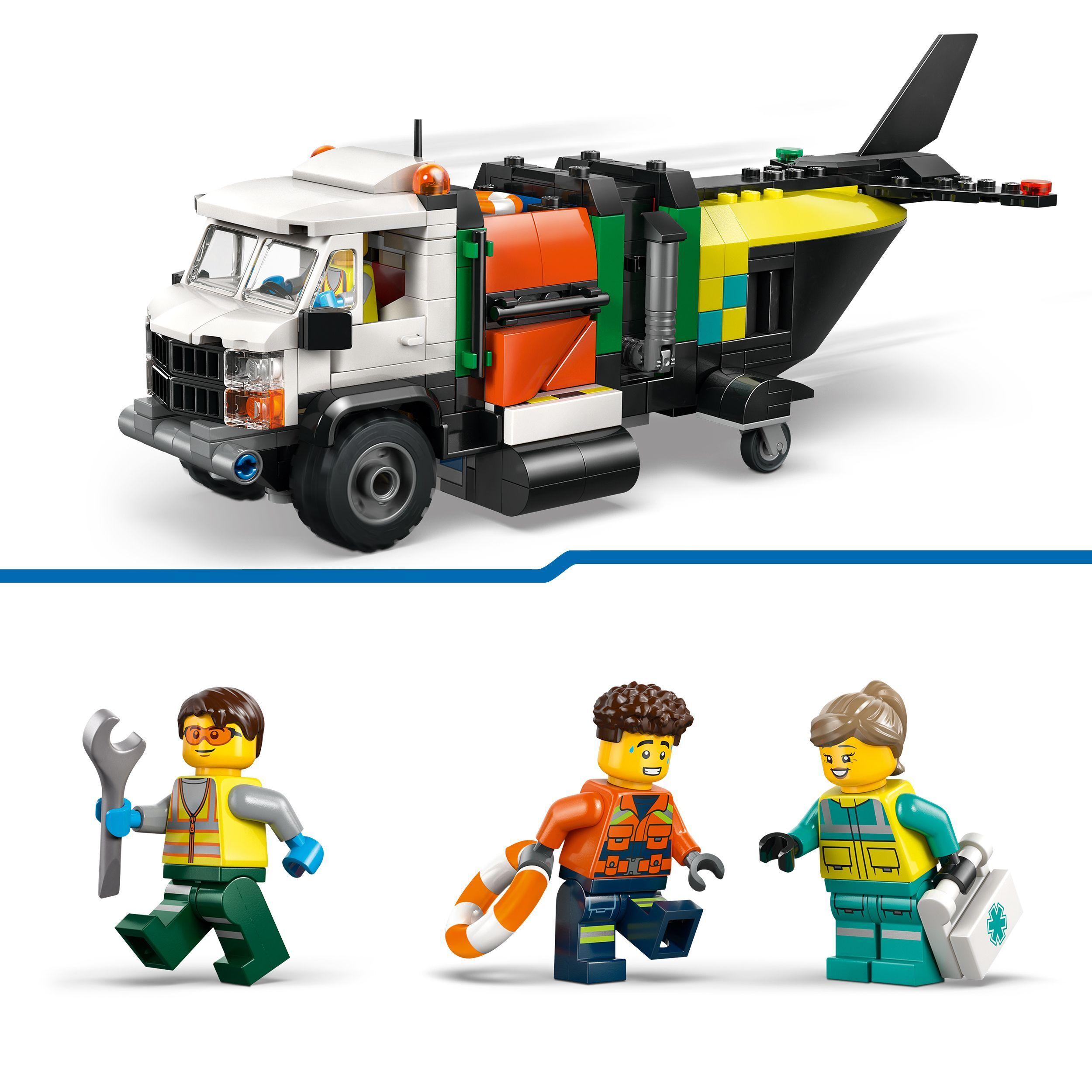 Voir la diapositive 5 : LEGO City 3-en-1 60505 Avion, Camion d’Assistance et Aéroglisseur Modulable - Jouet 7 ans