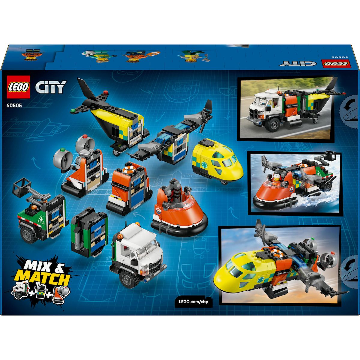 LEGO City 60505 - Avion, Camion d'assistance et Aéroglisseur modulable