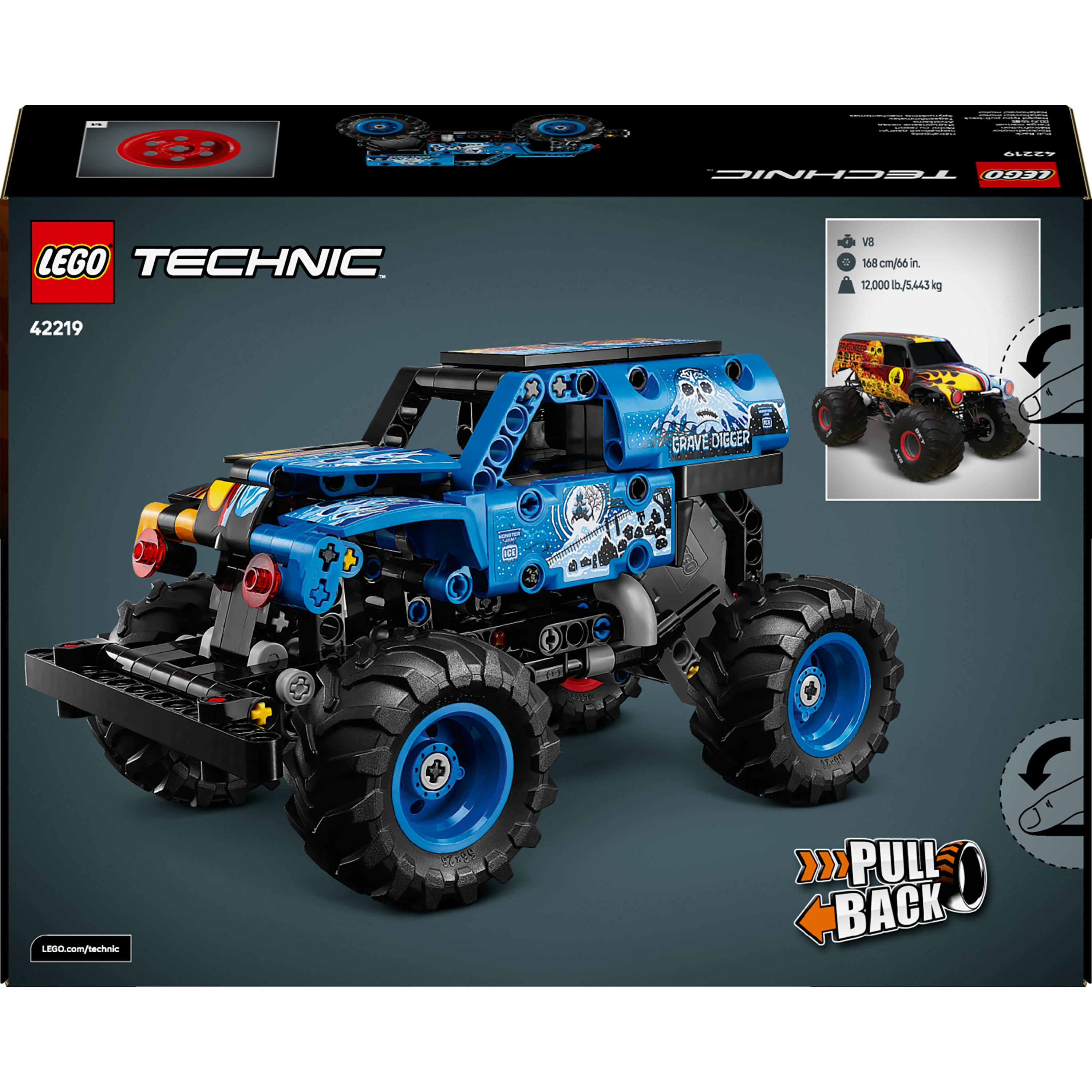Voir la diapositive 8 : LEGO Technic 42219 Monster Jam Grave Digger - Feu et Glace - Jeu de Construction dès 7 ans