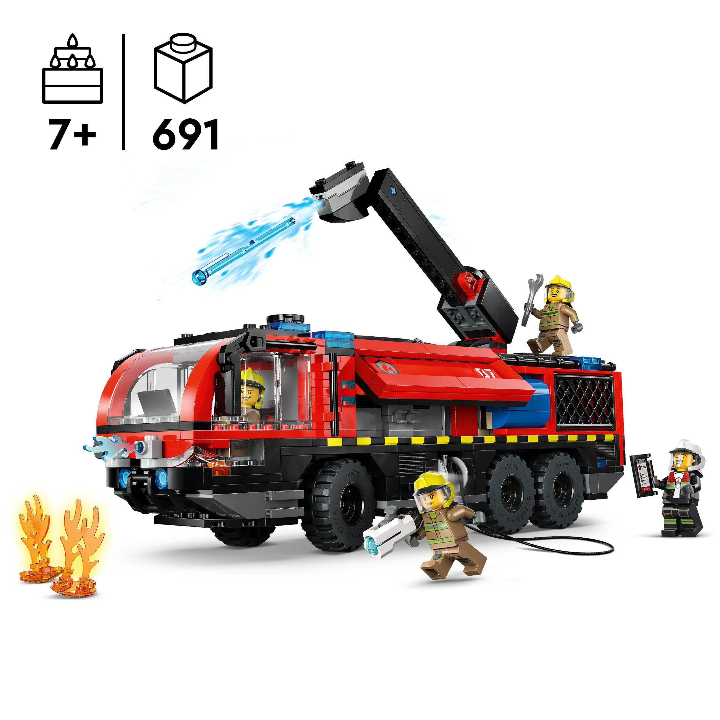 Voir la diapositive 3 : LEGO City 60499 Le Camion de Pompiers de l’Aéroport - Jouet de Construction dès 7 ans