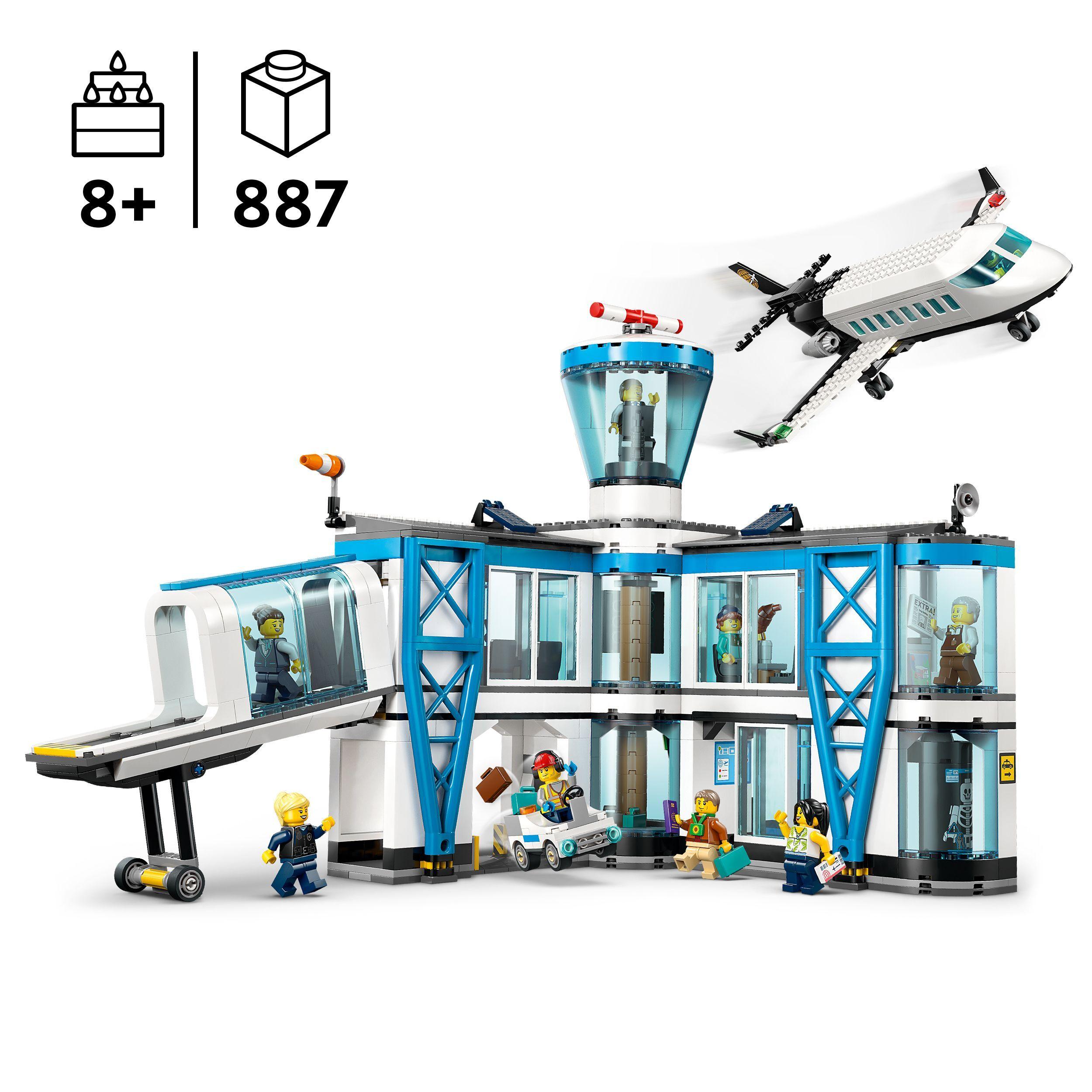Voir la diapositive 3 : LEGO City 60502 L’Aéroport et l’Avion - Jeu de Construction pour Garçon ou Fille dès 8 ans