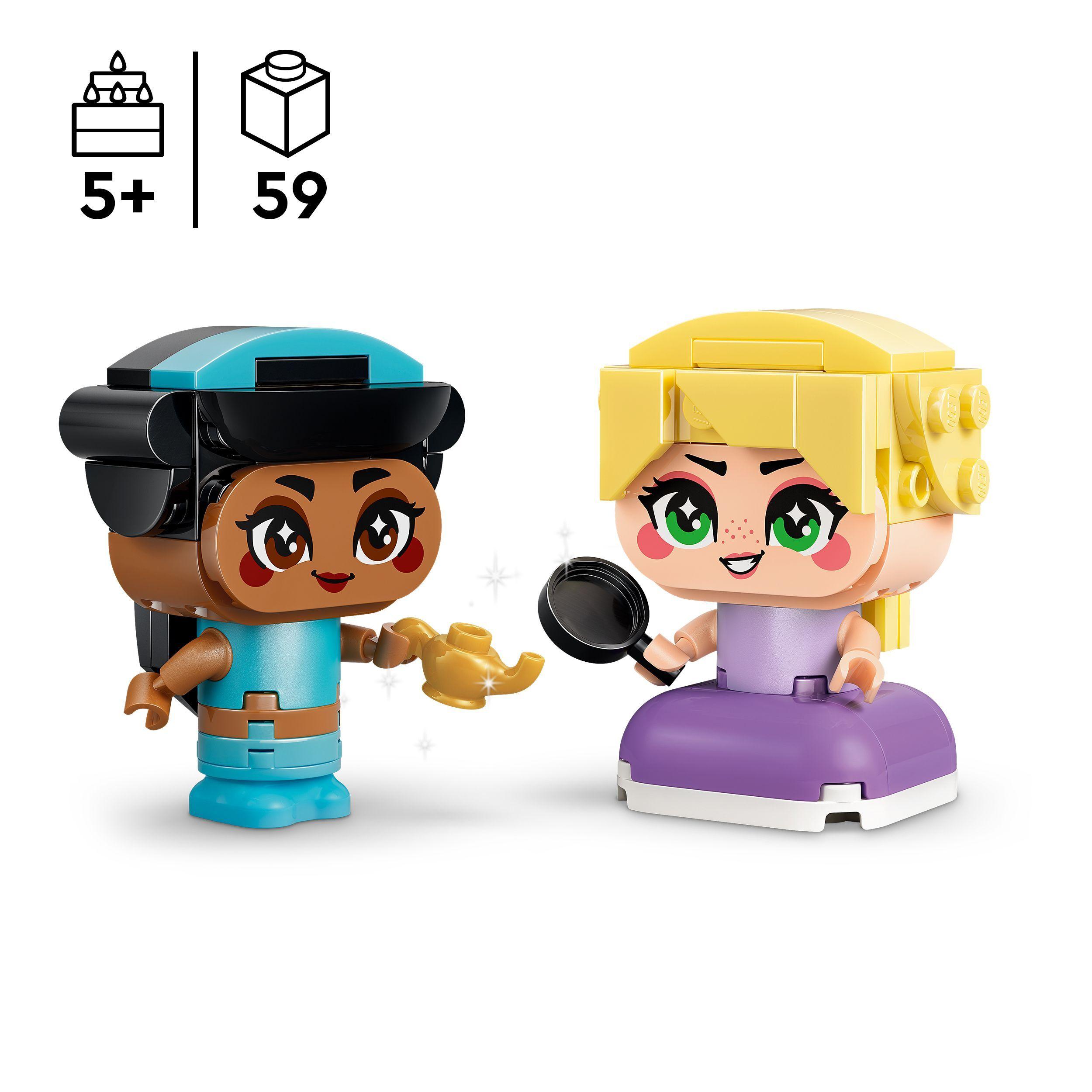 Voir la diapositive 3 : LEGO Disney 43303 - Jasmine et Raiponce Miniatures