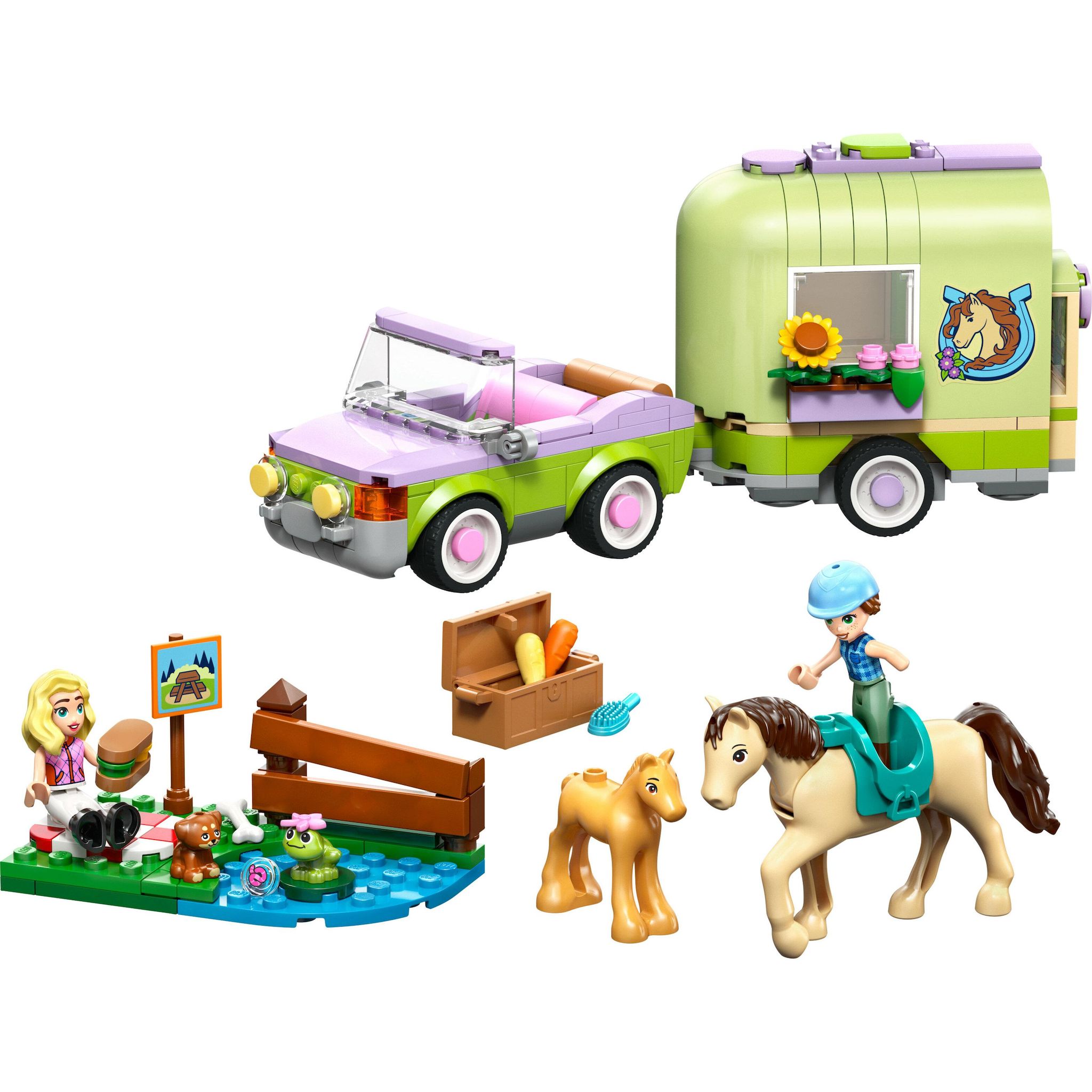 Voir la diapositive 2 : LEGO Friends 42695 - La Remorque du Cheval et du Poulain