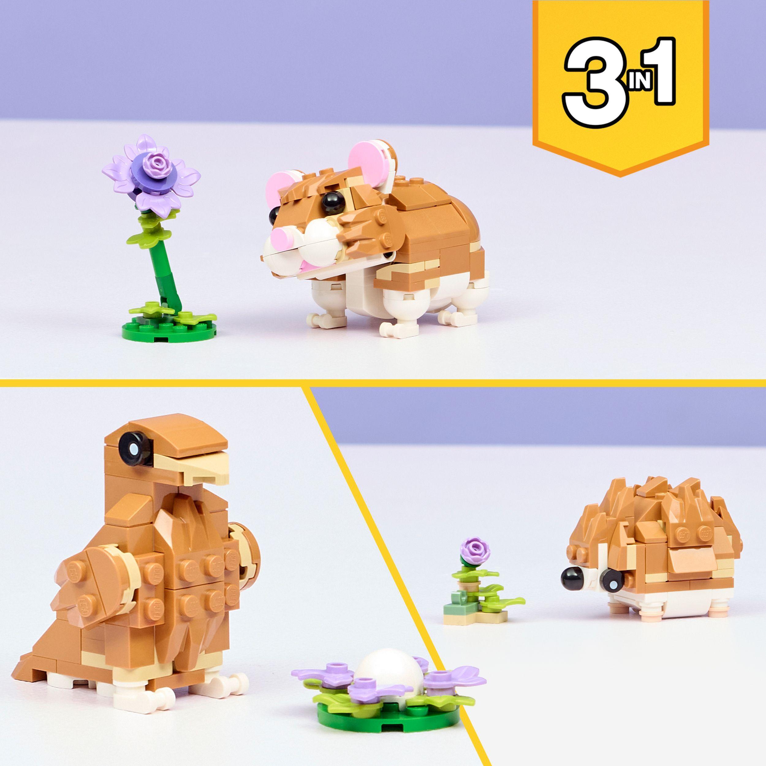Voir la diapositive 6 : LEGO Creator 3-en-1 31376 L’Adorable Hamster et la Fleur - Jouet de Construction dès 7 ans