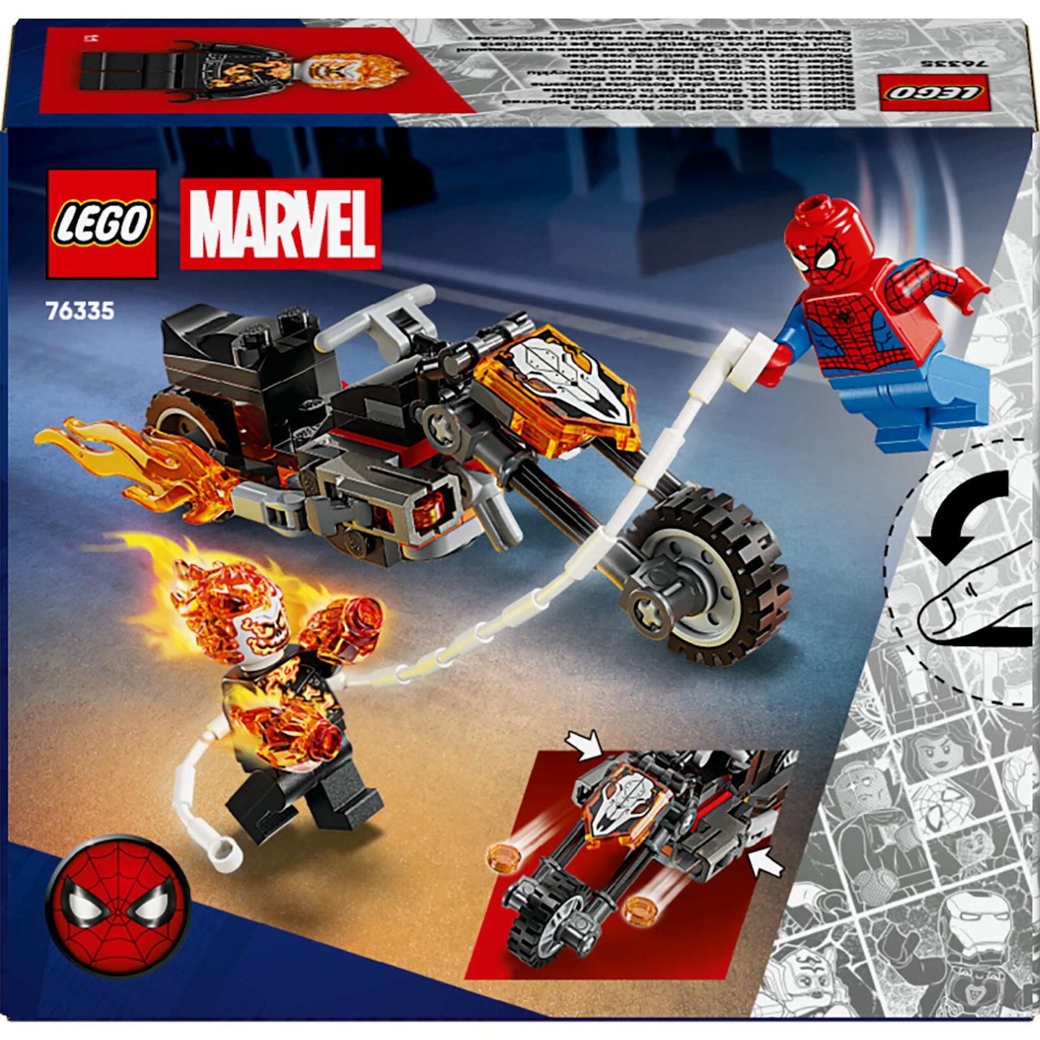 Voir la diapositive 8 : LEGO Marvel 76335 - Spider-Man et sa Moto contre Ghost Rider