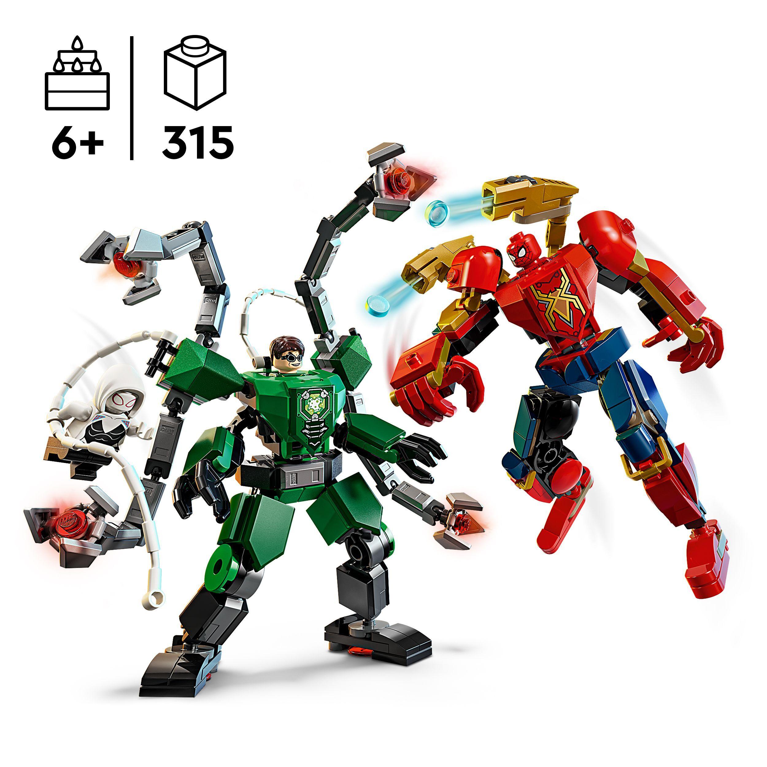 Voir la diapositive 3 : LEGO Marvel 76338 - Le Combat des Robots : Spider-Man contre Docteur Octopus