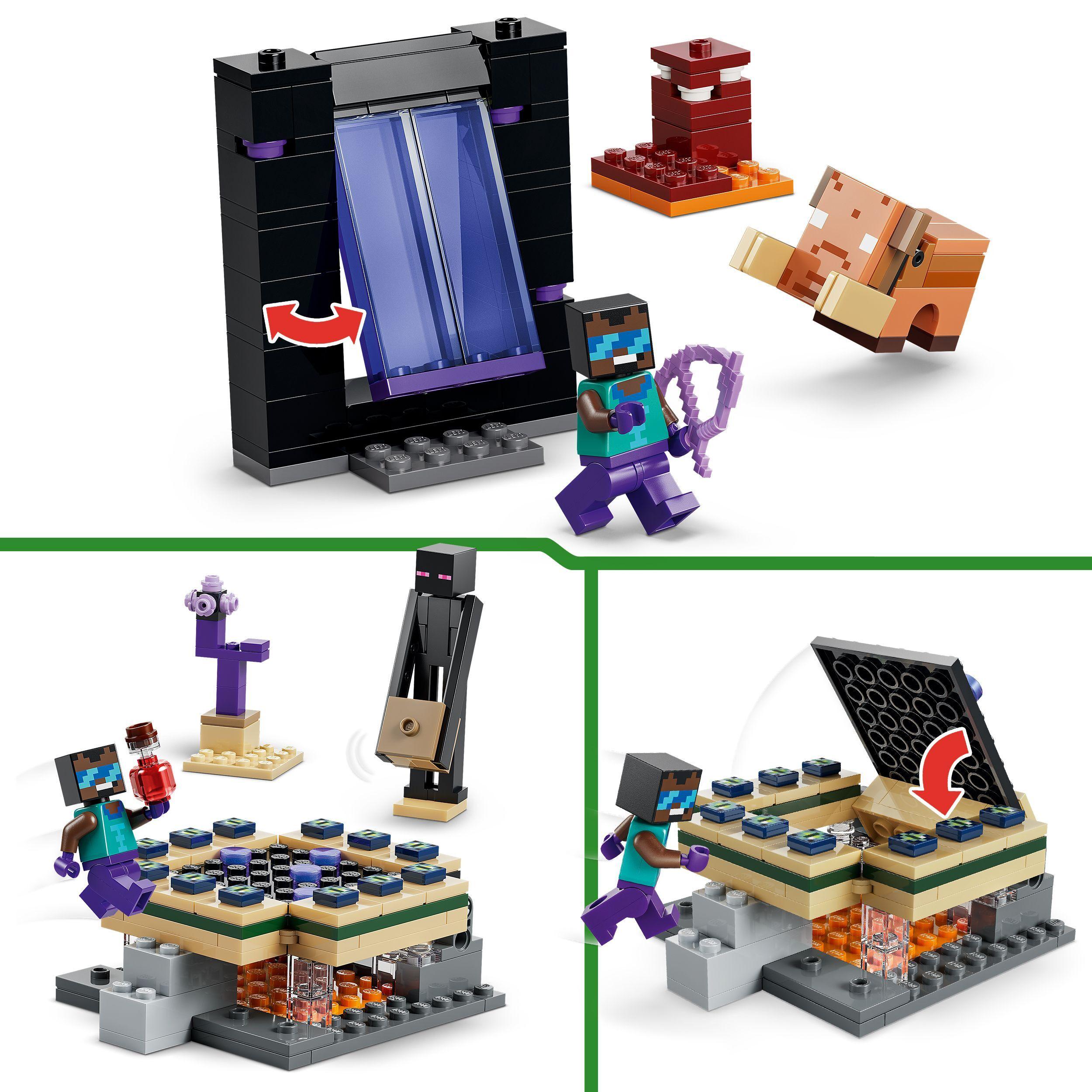 Voir la diapositive 4 : LEGO Minecraft 21584 Voyage à Travers les Portails du Nether et de l’Ender - Jeu dès 7 ans